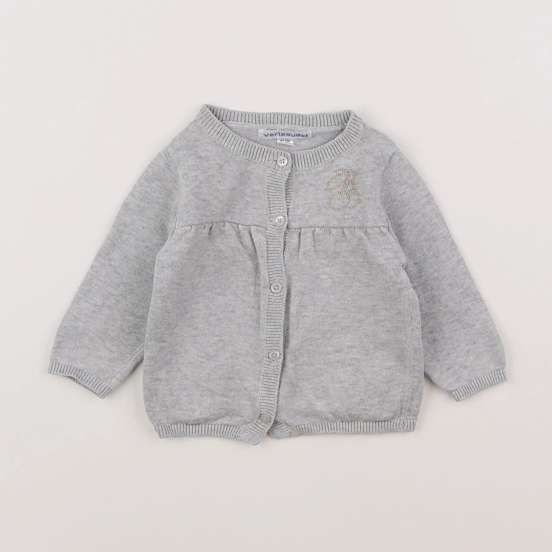 Vertbaudet - gilet gris - 6 mois
