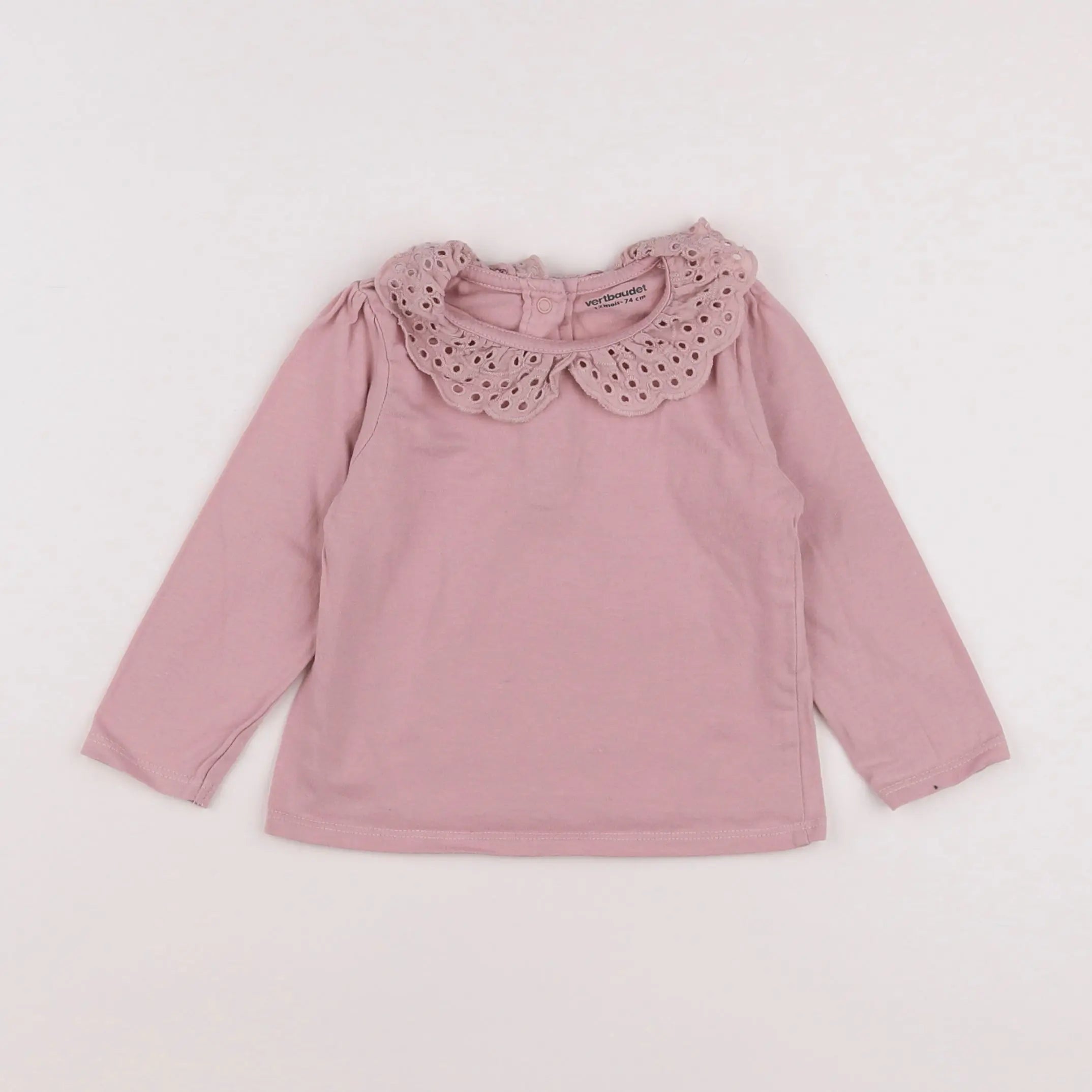 Vertbaudet - tee-shirt rose - 12 mois