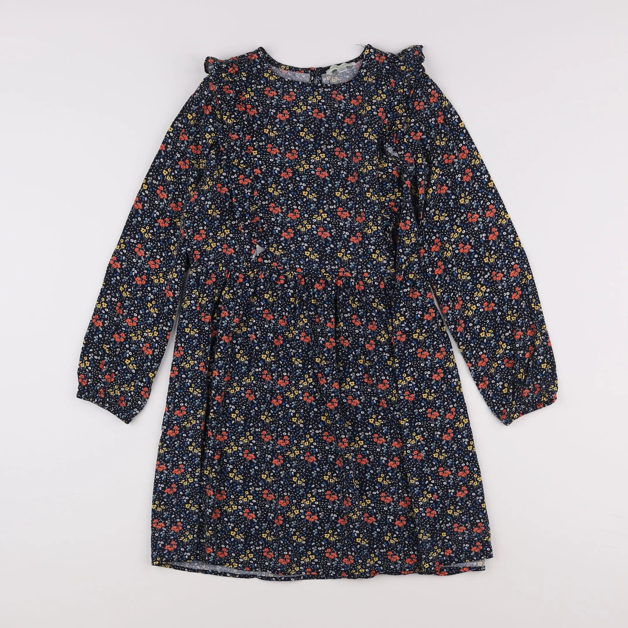 Vertbaudet - robe bleu, multicolore - 10 ans
