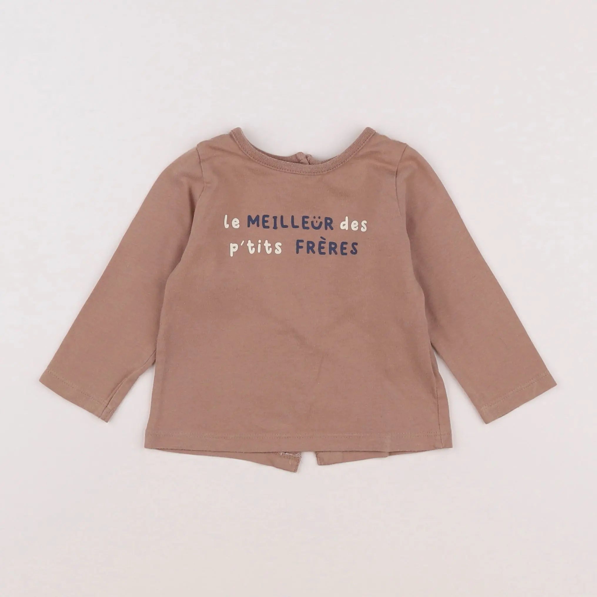 Vertbaudet - tee-shirt marron - 6 mois