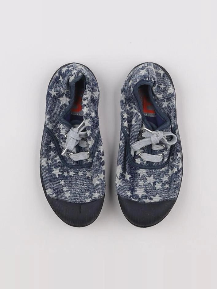 Bensimon - tennis à scratch/ lacets bleu - pointure 30