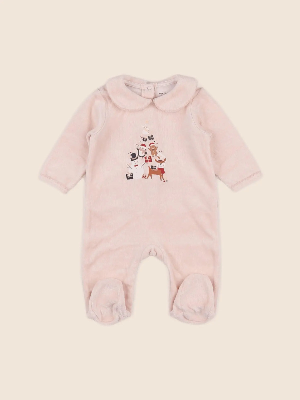 Vertbaudet - pyjama velours rose - 3 mois