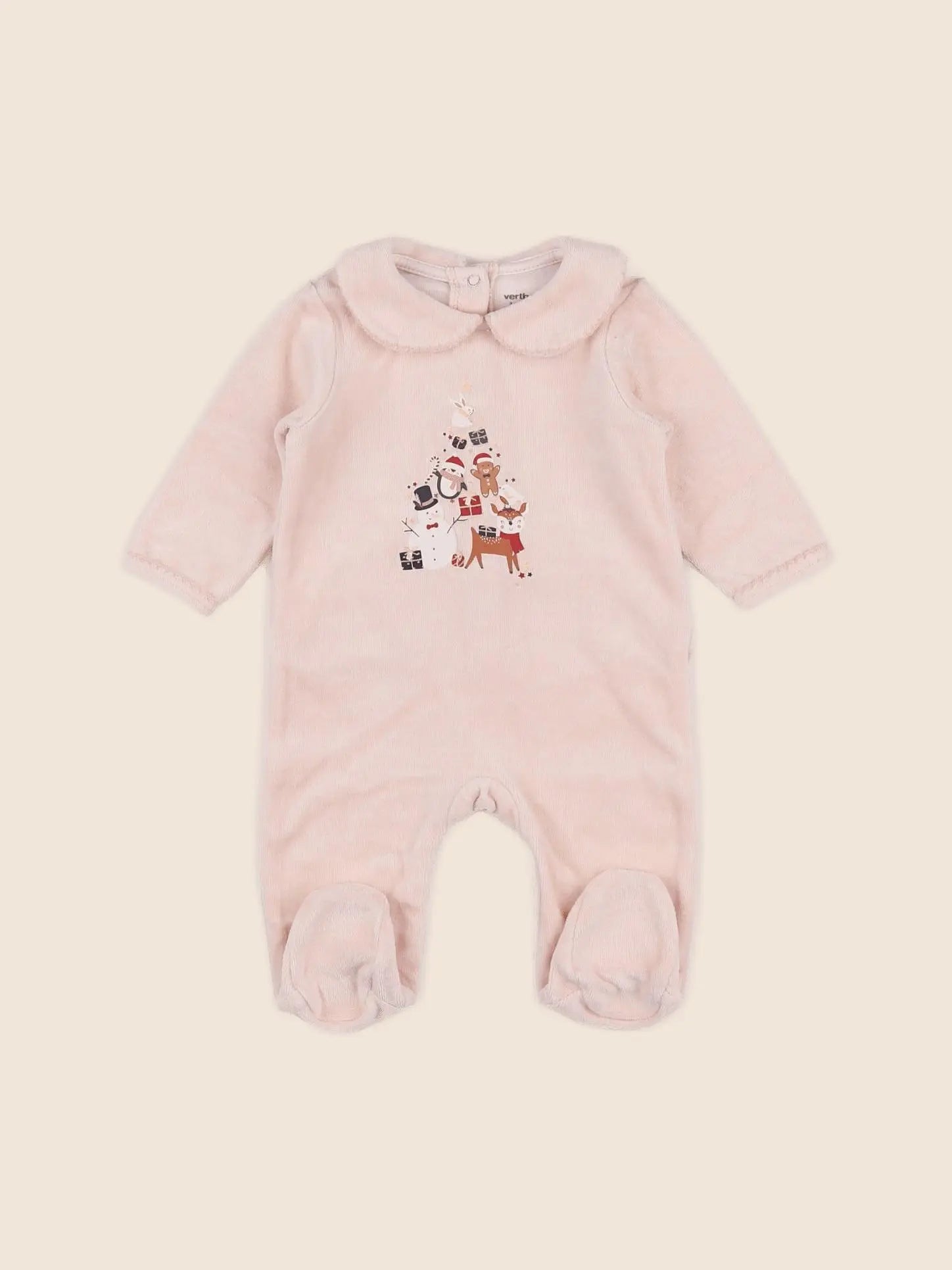 Vertbaudet - pyjama velours rose - 3 mois