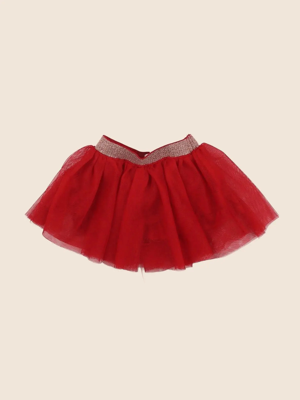 Vertbaudet - jupe rouge, or - 6 mois