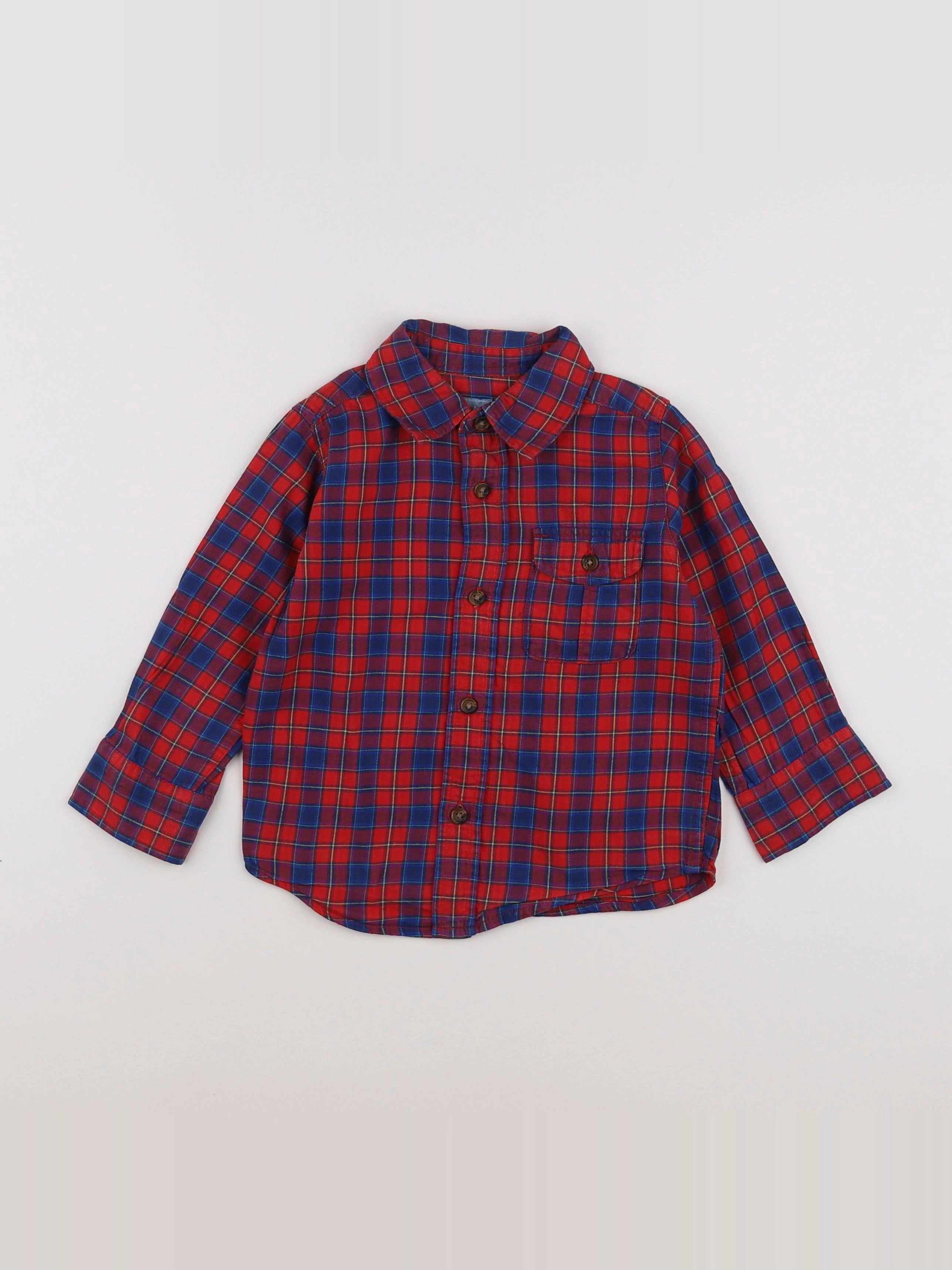 GAP - chemise bleu, rouge - 2 ans