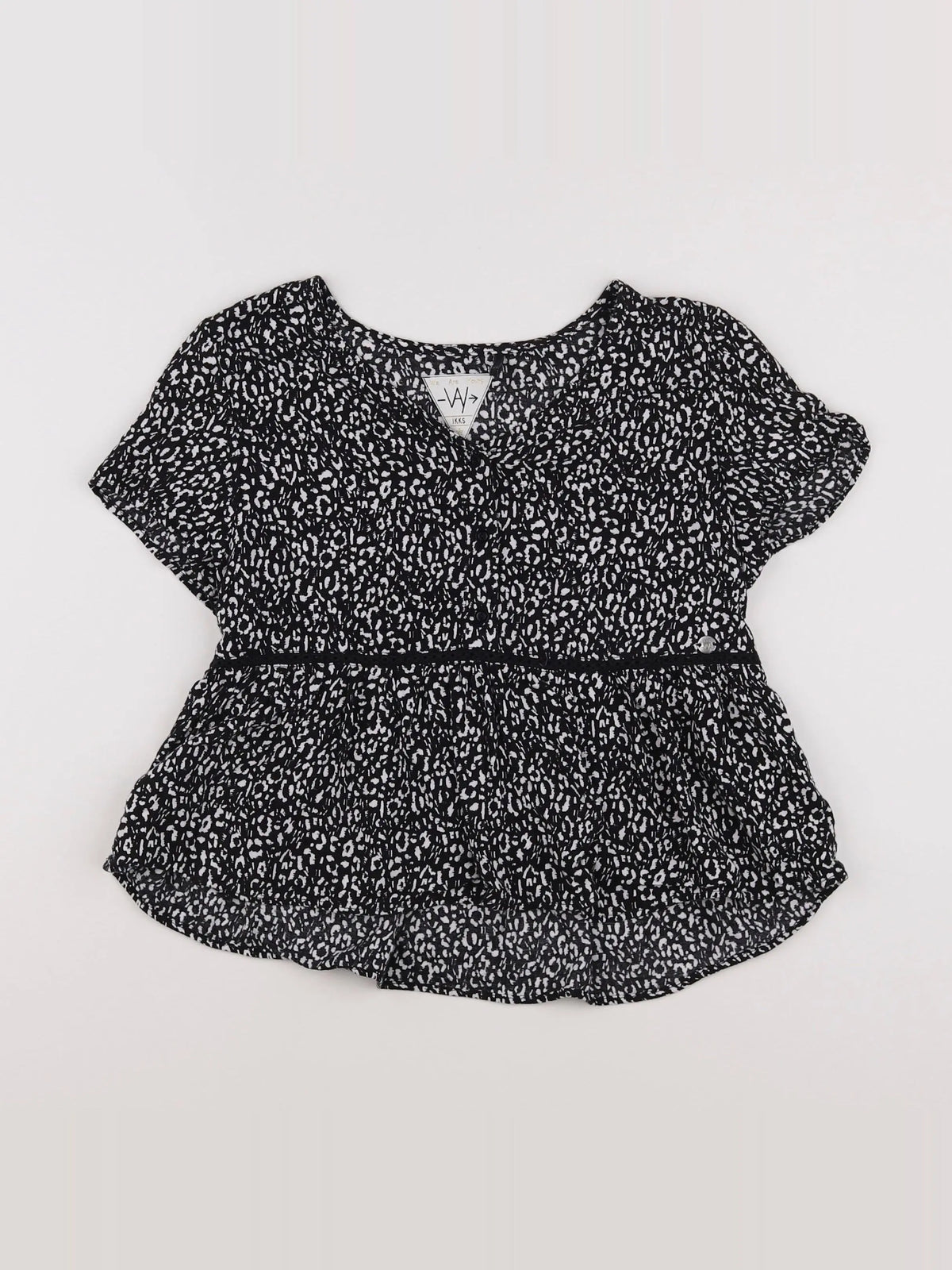 IKKS - blouse noir, blanc - 12 ans