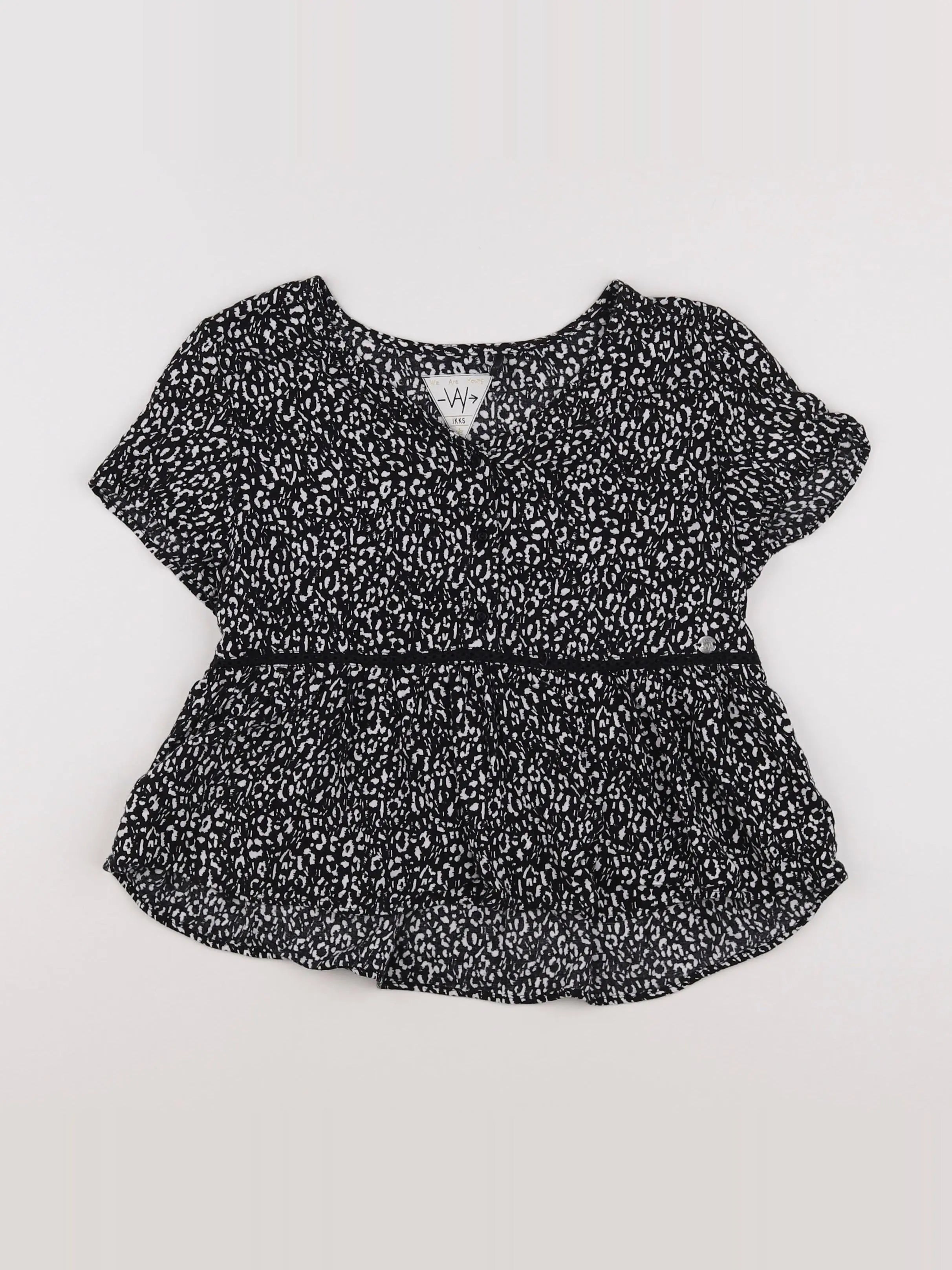 IKKS - blouse noir, blanc - 12 ans