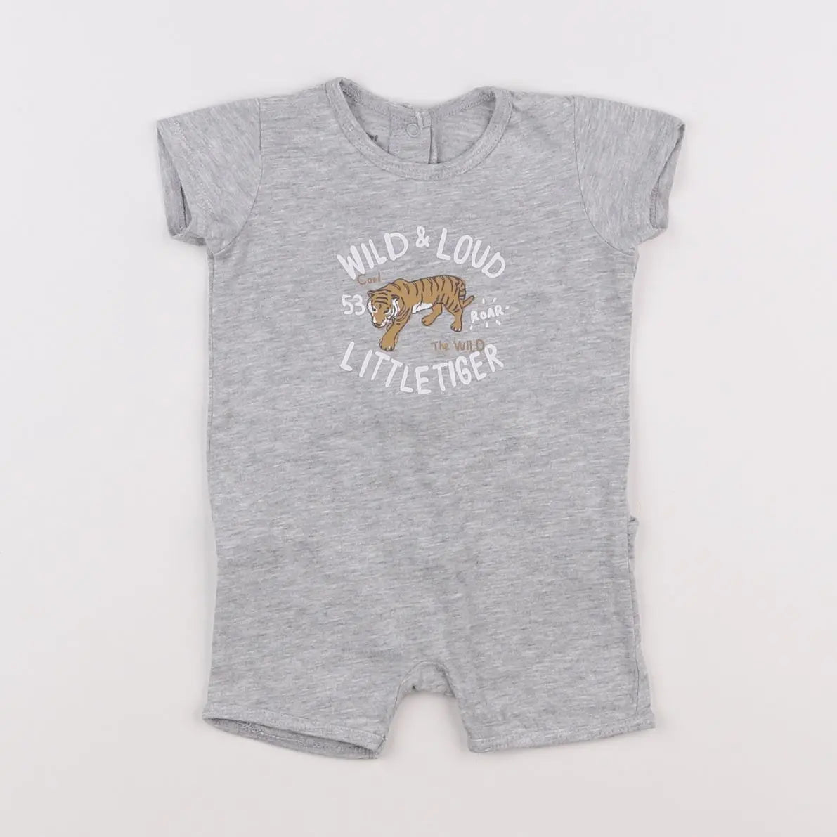 Vertbaudet - pyjama coton gris - 3 mois