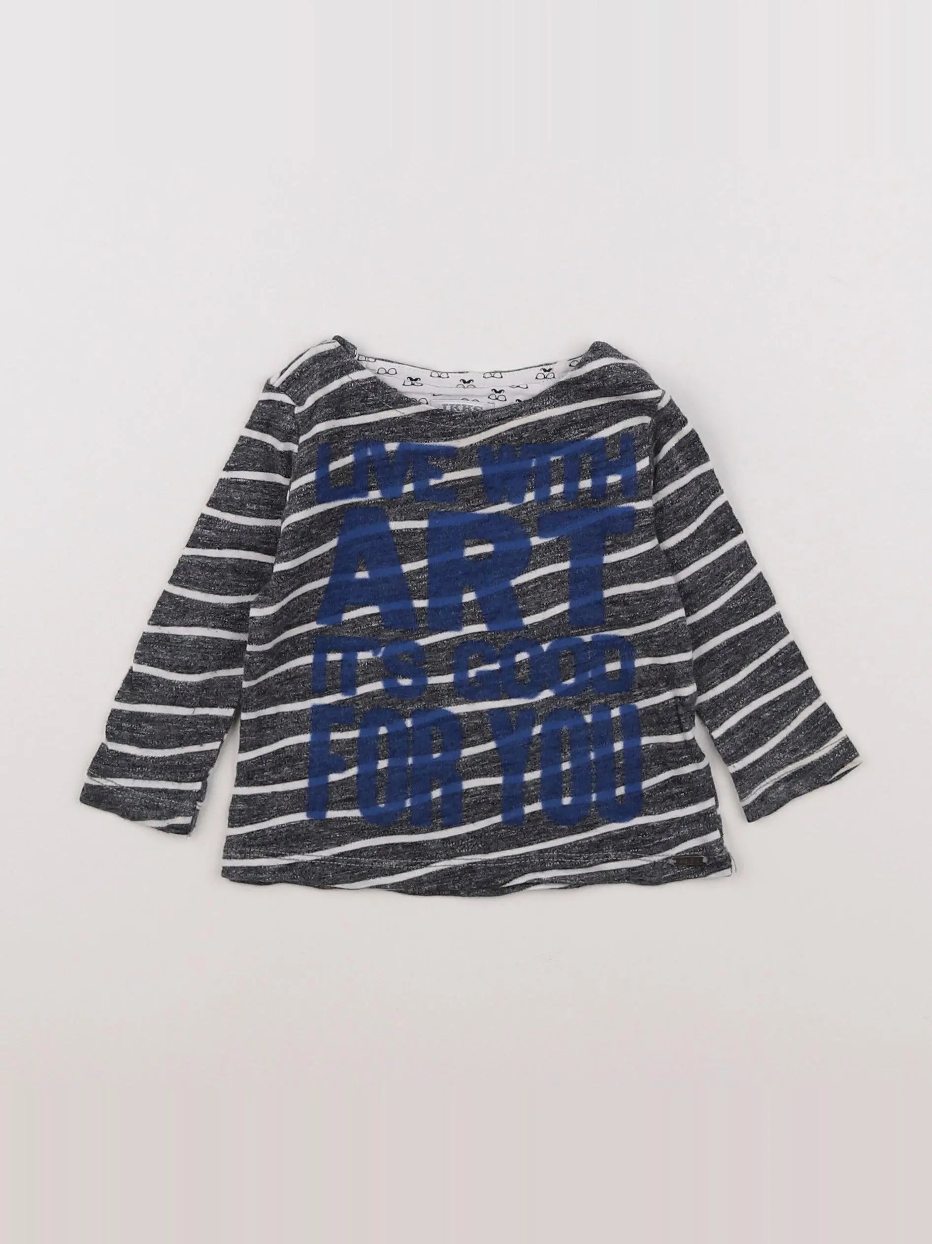 IKKS - tee-shirt gris, bleu - 6 mois