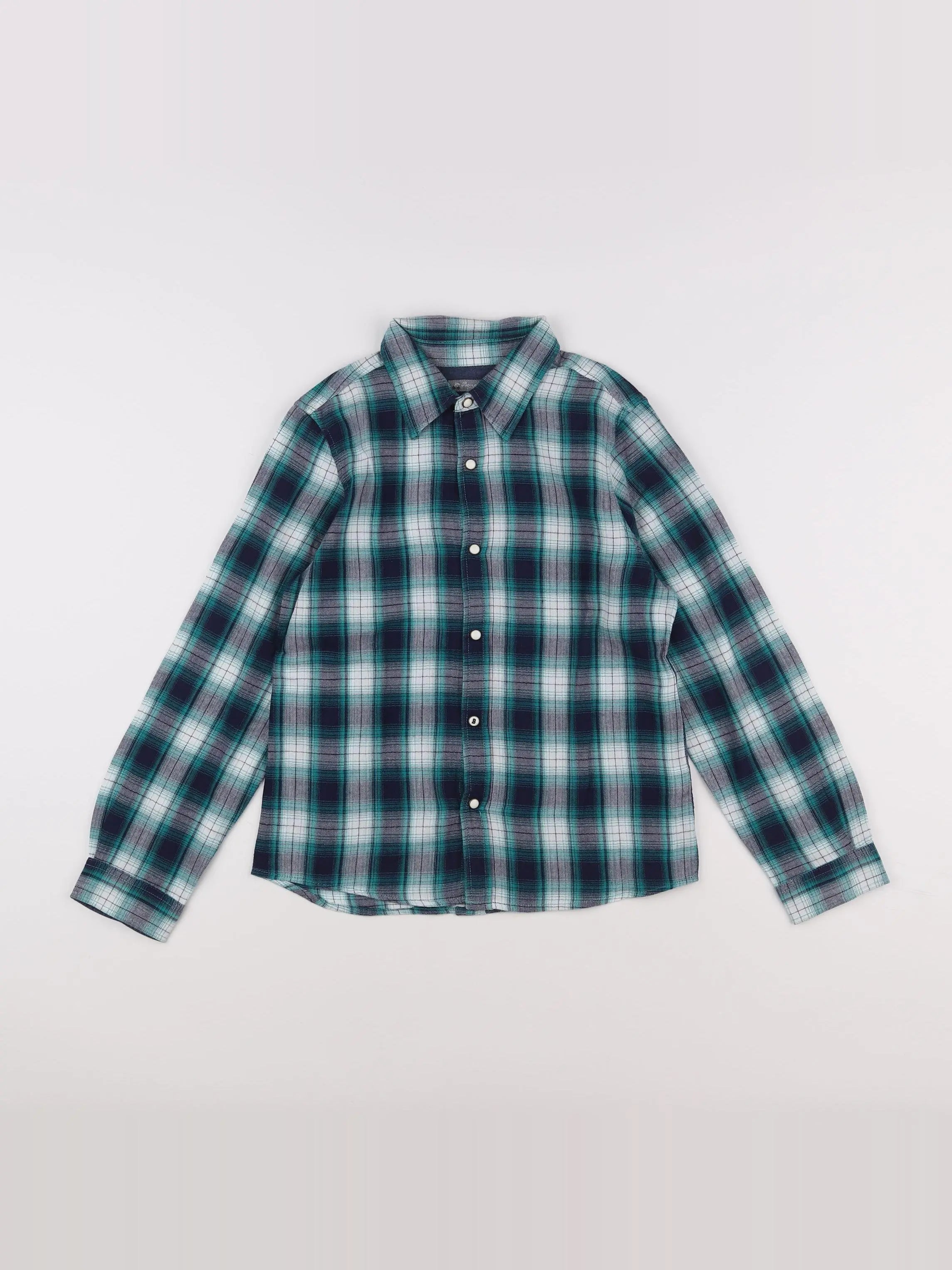 Bonpoint - chemise bleu, blanc - 10 ans