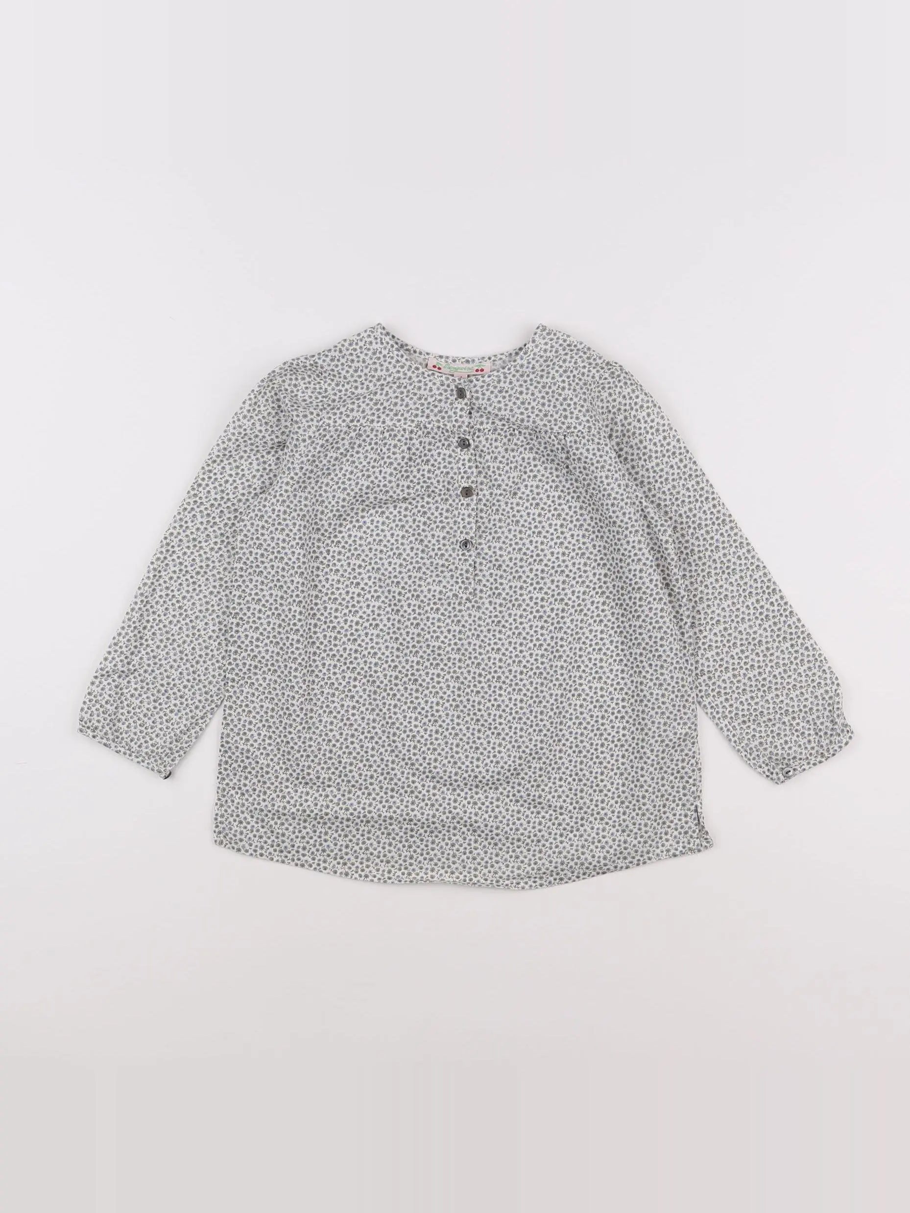 Bonpoint - blouse gris, bleu - 4 ans