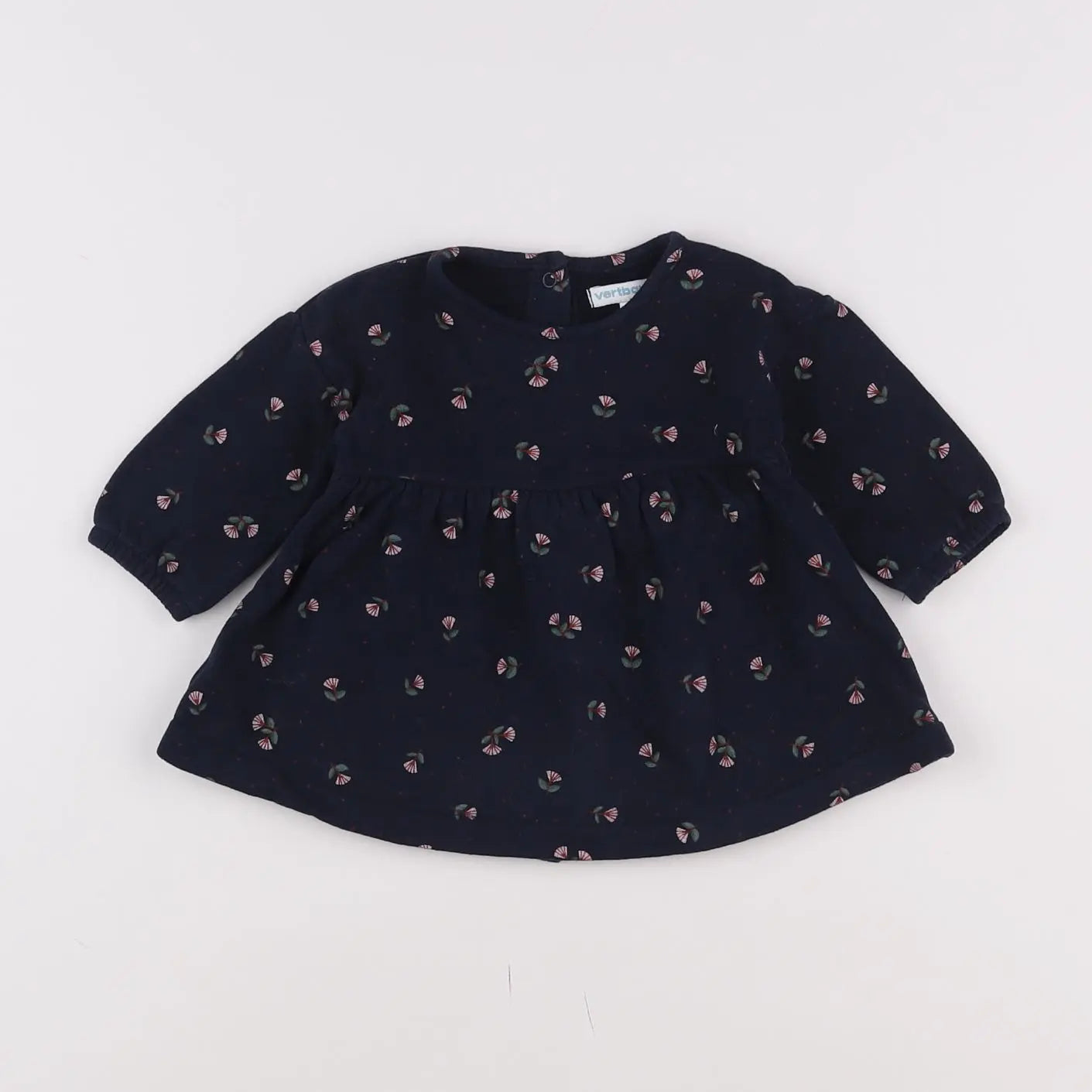 Vertbaudet - robe bleu, rose - 3 mois