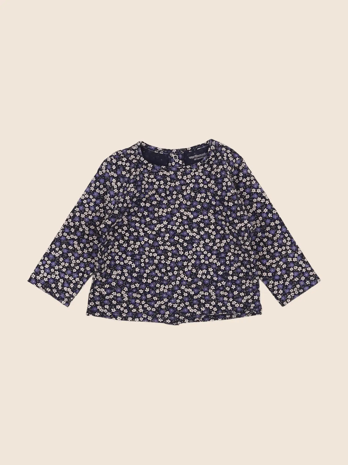 Vertbaudet - tee-shirt bleu, violet - 6 mois