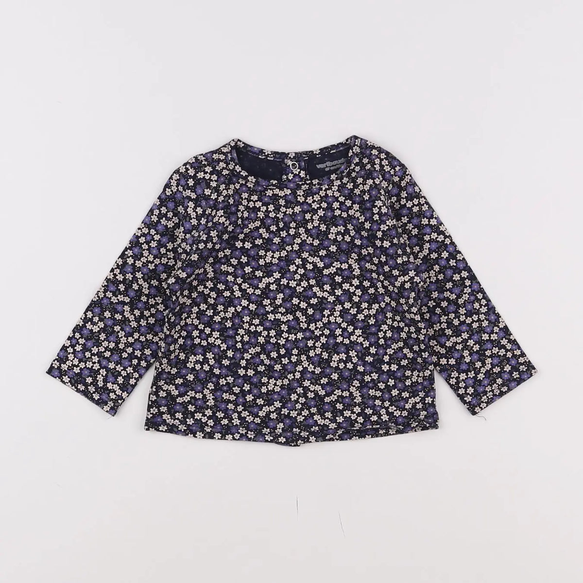 Vertbaudet - tee-shirt bleu, violet - 6 mois