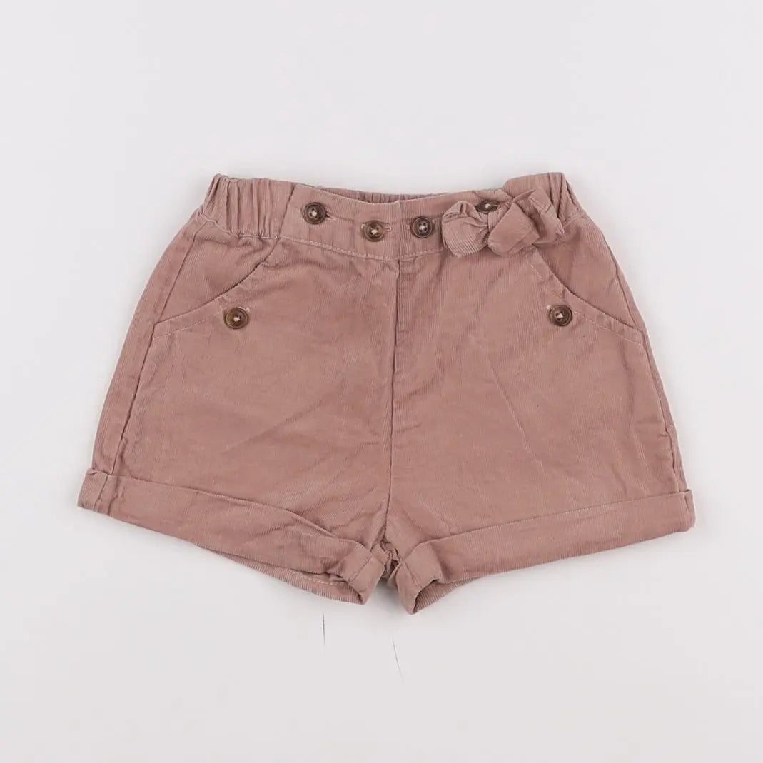 Vertbaudet - short rose - 12 mois