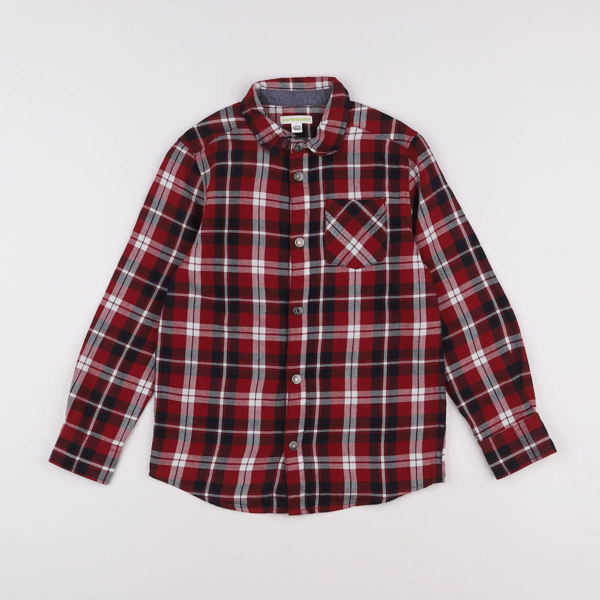 Vertbaudet - chemise rouge - 8 ans