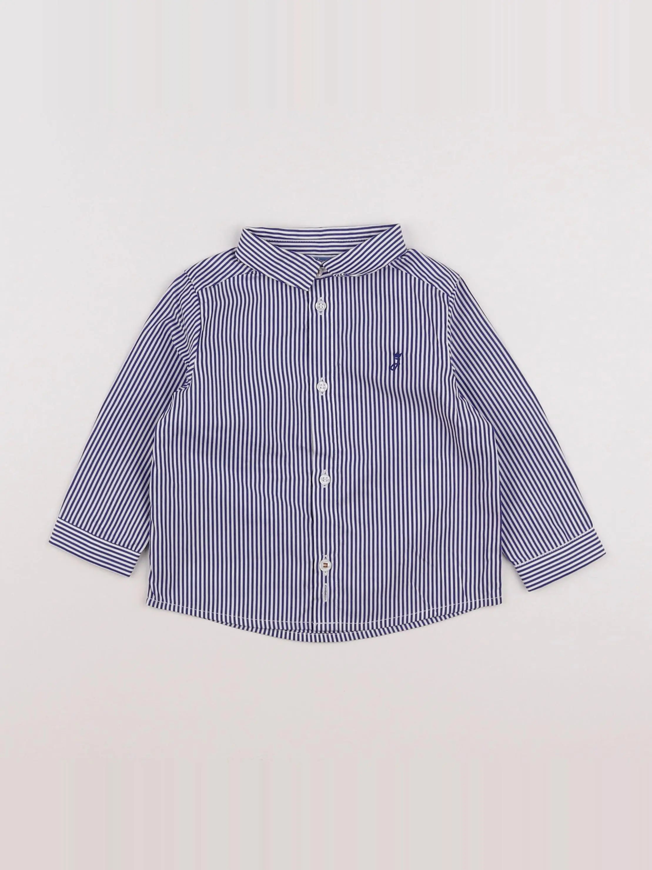Jacadi - chemise bleu, blanc - 12 mois