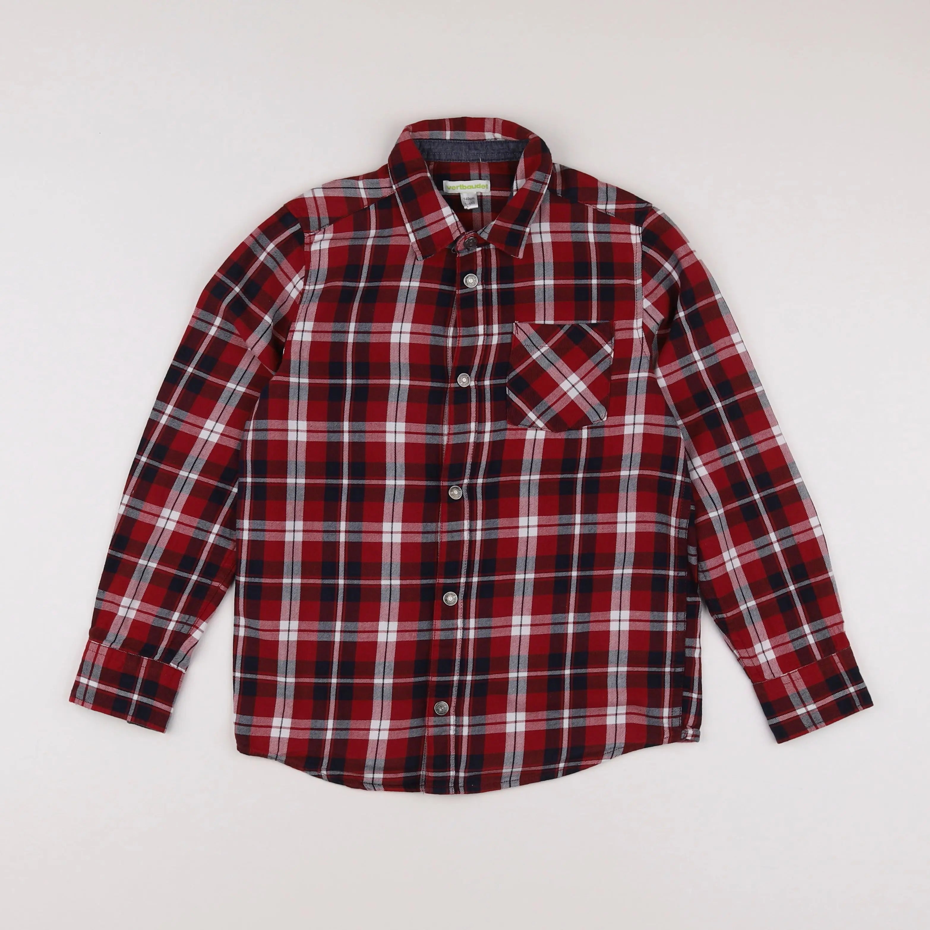 Vertbaudet - chemise rouge - 10 ans