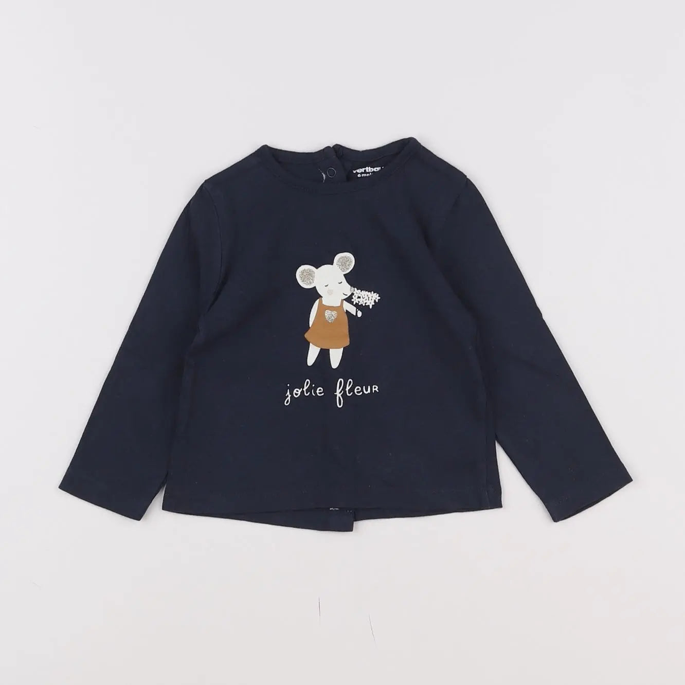 Vertbaudet - tee-shirt bleu - 6 mois