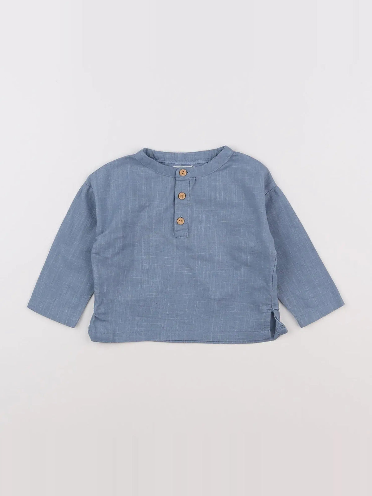Vertbaudet - chemise bleu - 9 mois
