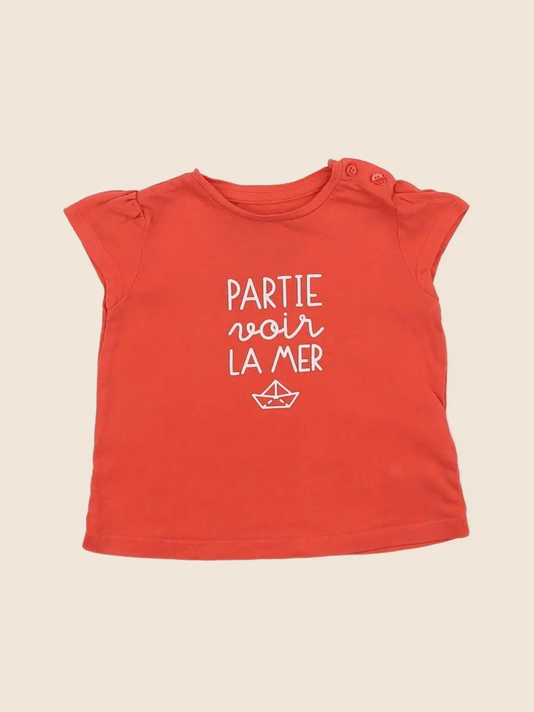 Vertbaudet - tee-shirt rose - 6 mois