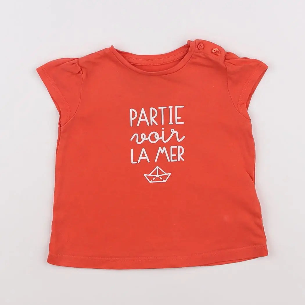 Vertbaudet - tee-shirt rose - 6 mois