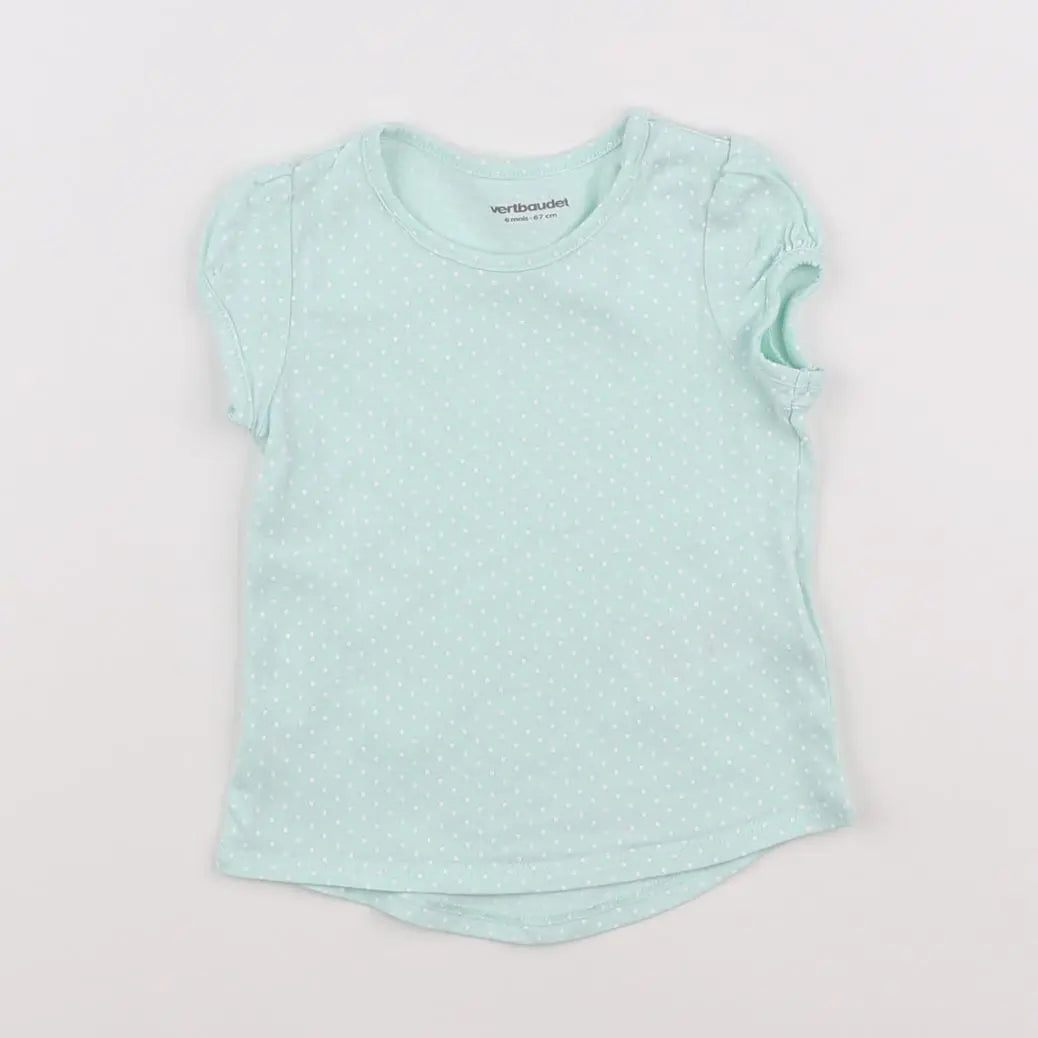 Vertbaudet - tee-shirt bleu - 6 mois