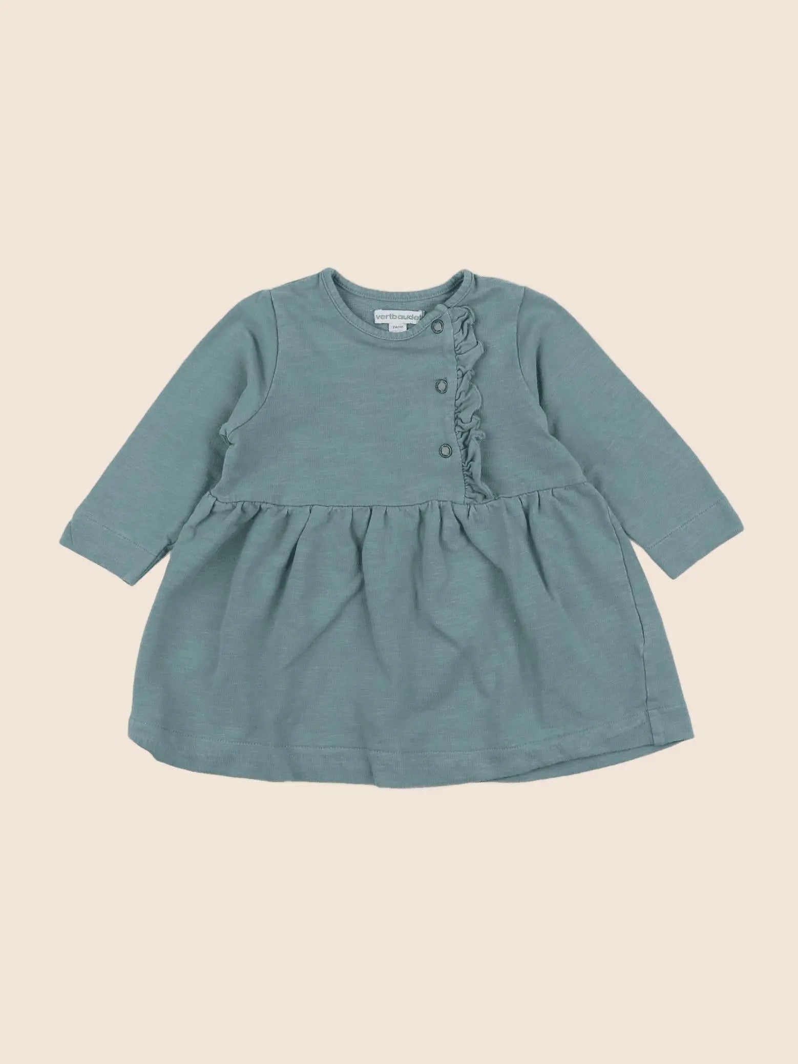 Vertbaudet - robe vert - 12 mois