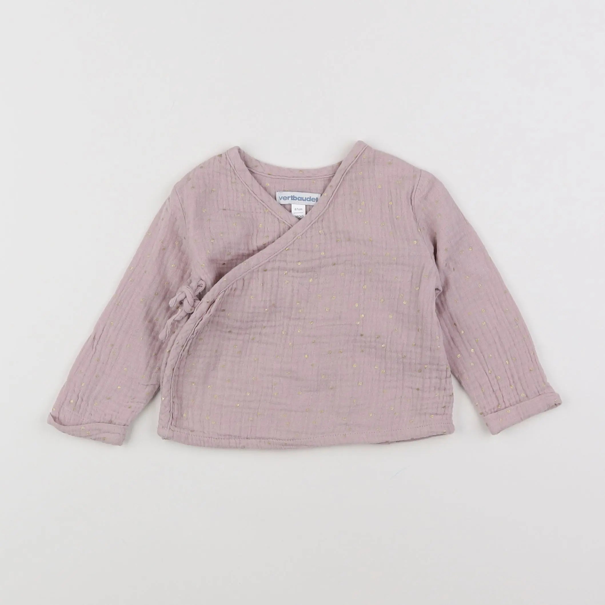 Vertbaudet - blouse rose, or - 6 mois