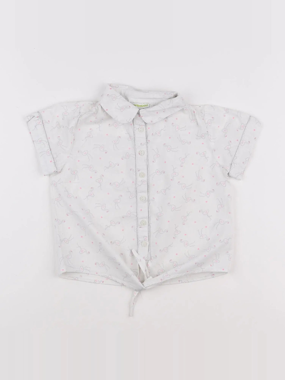 Vertbaudet - blouse blanc, rose - 8 ans