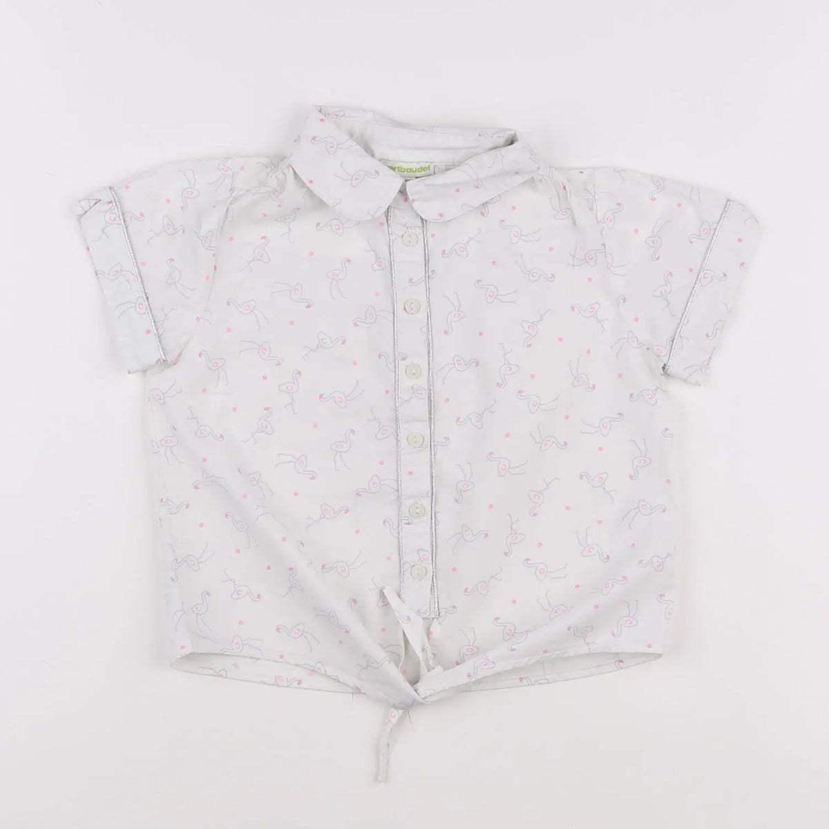 Vertbaudet - blouse blanc, rose - 8 ans