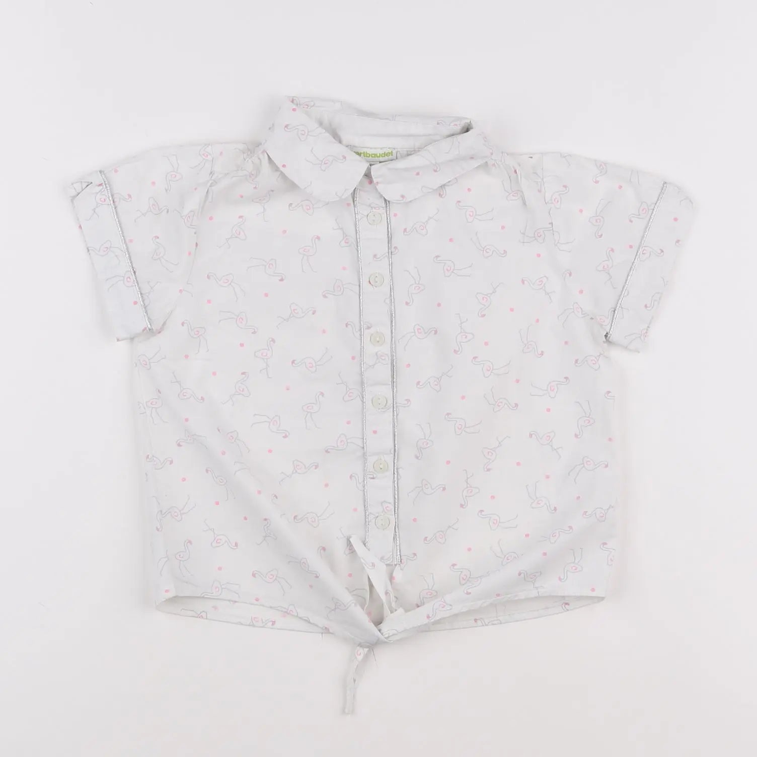 Vertbaudet - blouse blanc, rose - 8 ans