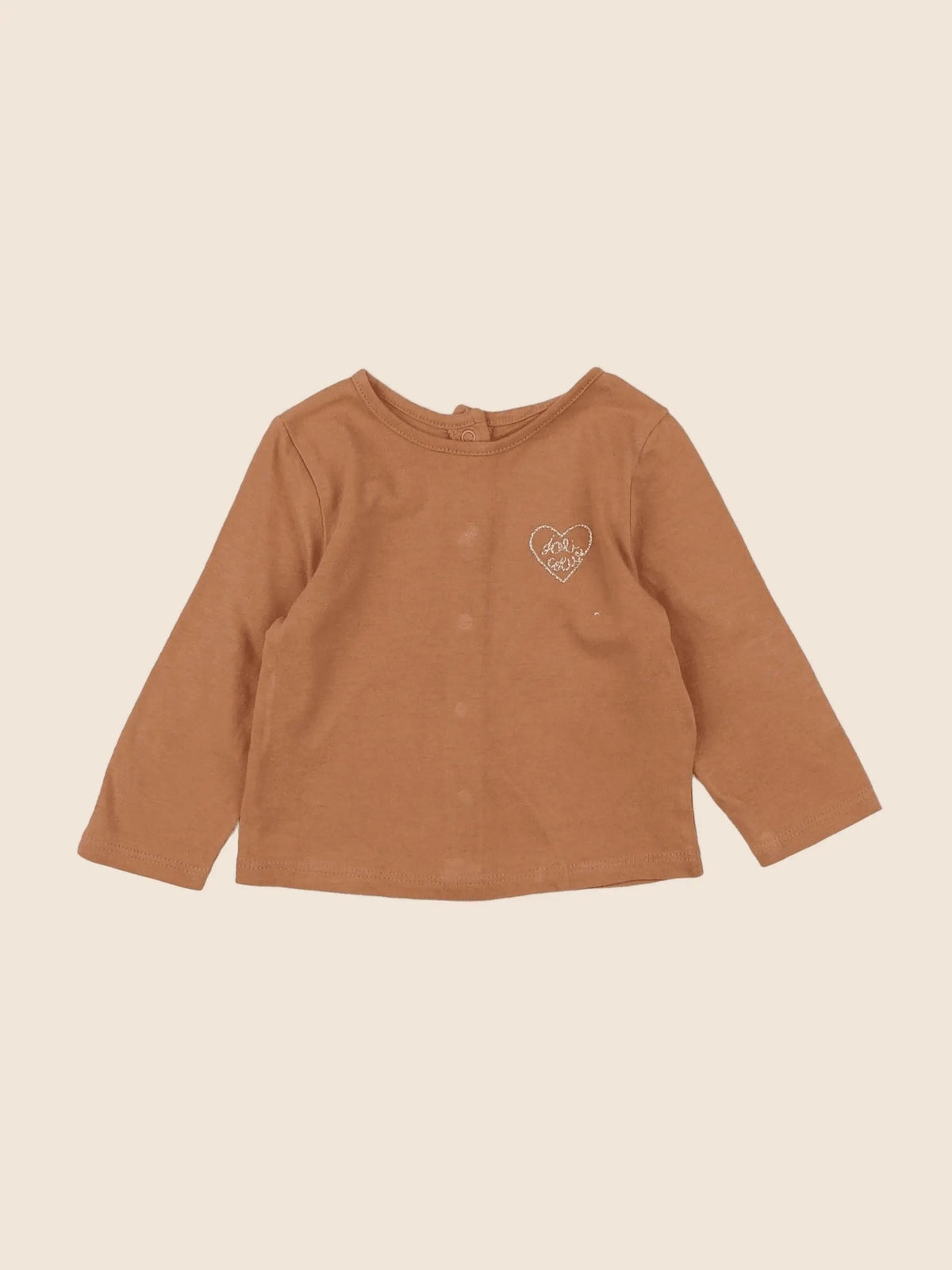 Vertbaudet - tee-shirt marron - 3 mois
