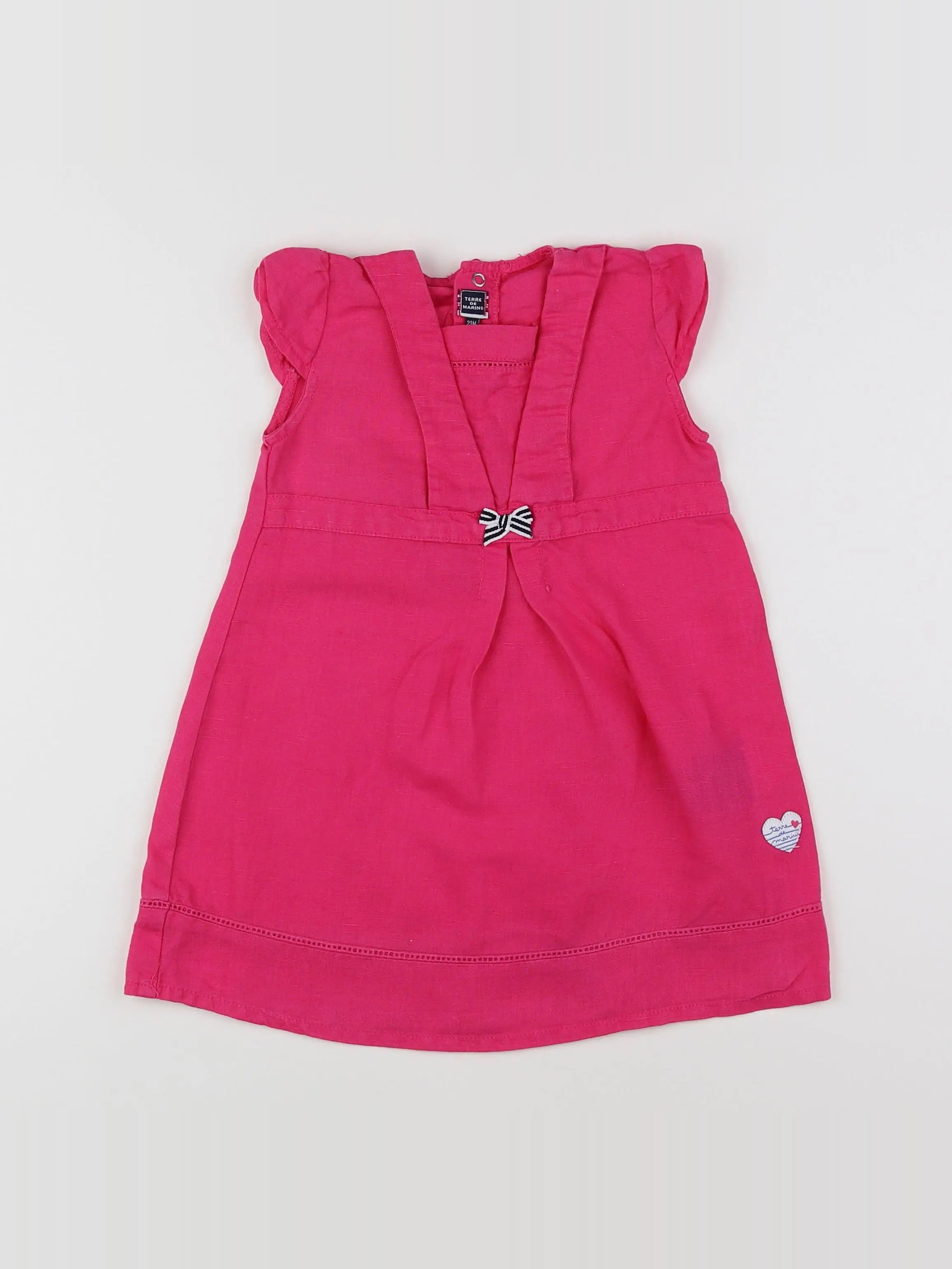 Terre de marins - robe rose - 2 ans