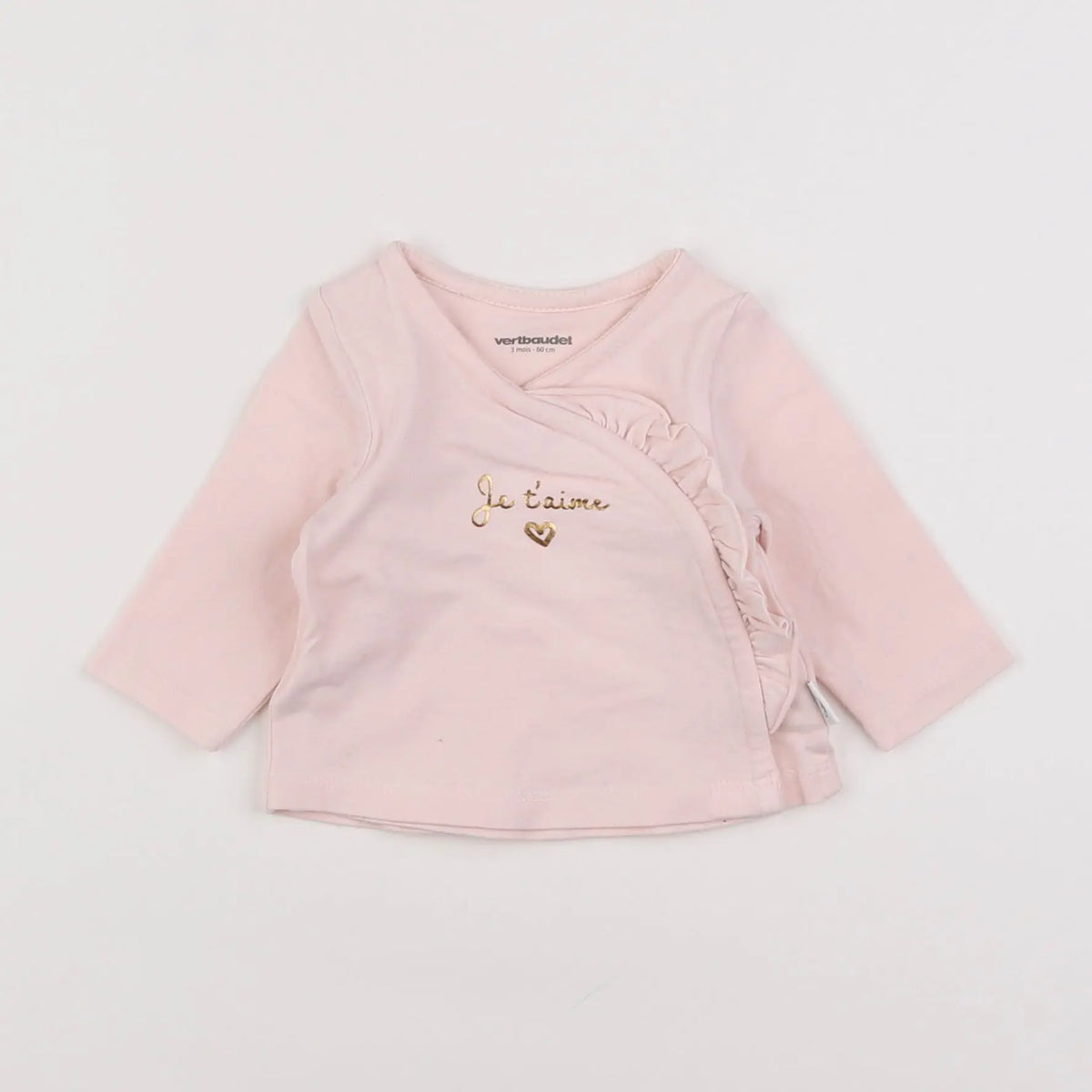 Vertbaudet - tee-shirt rose - 3 mois