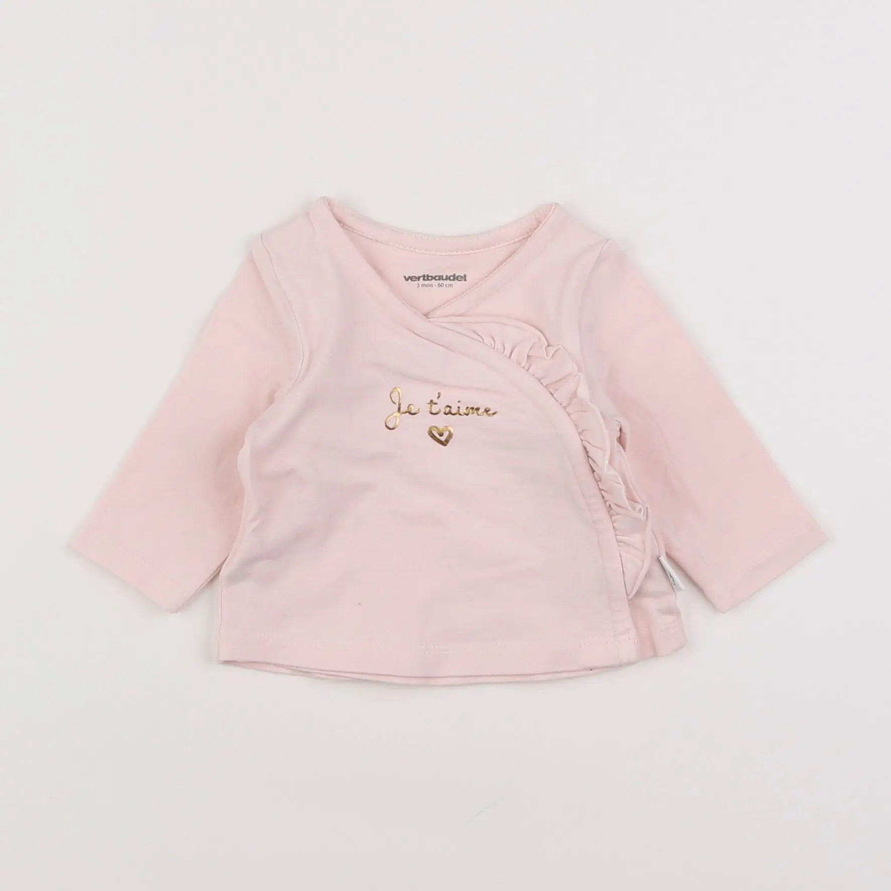 Vertbaudet - tee-shirt rose - 3 mois