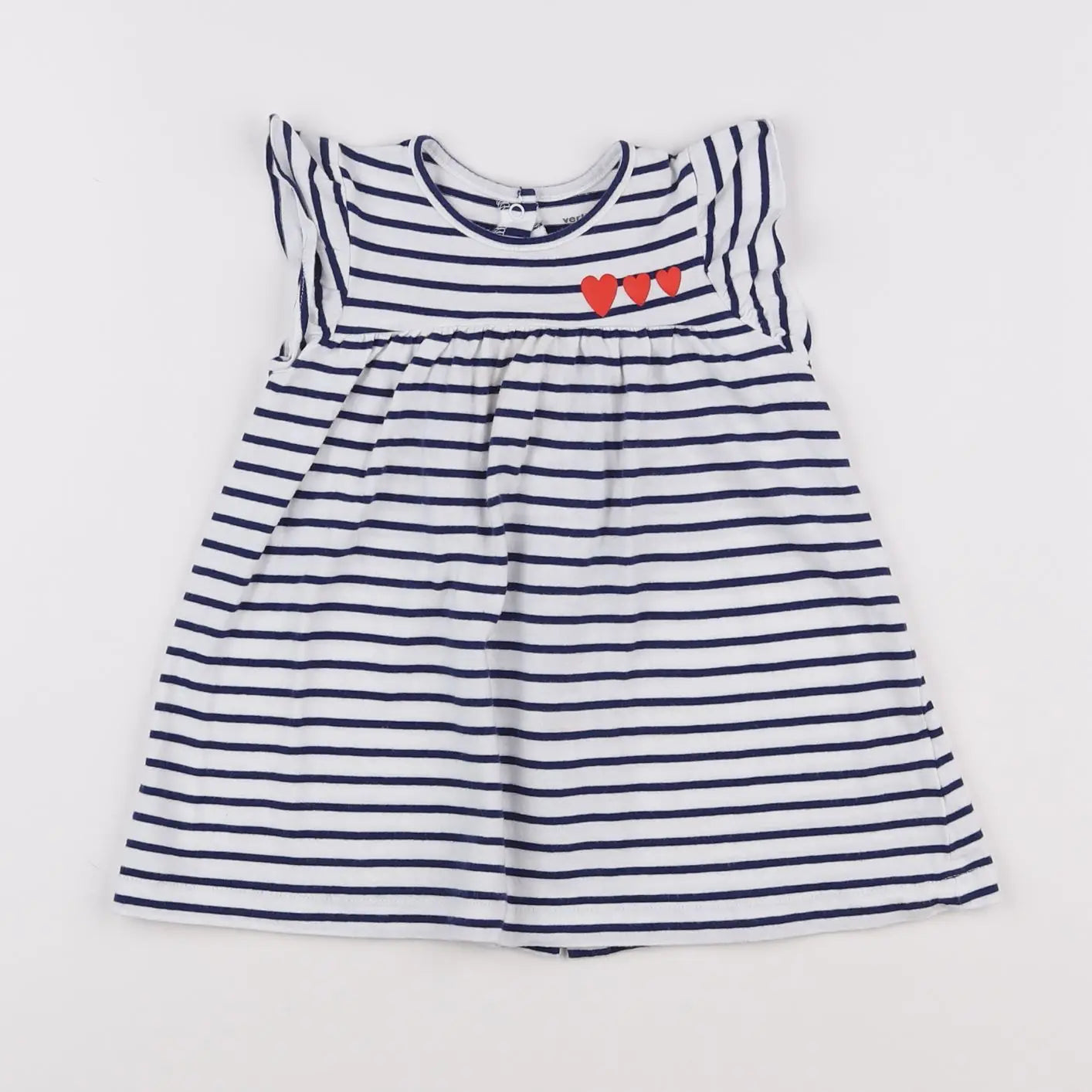 Vertbaudet - robe blanc, bleu - 18 mois