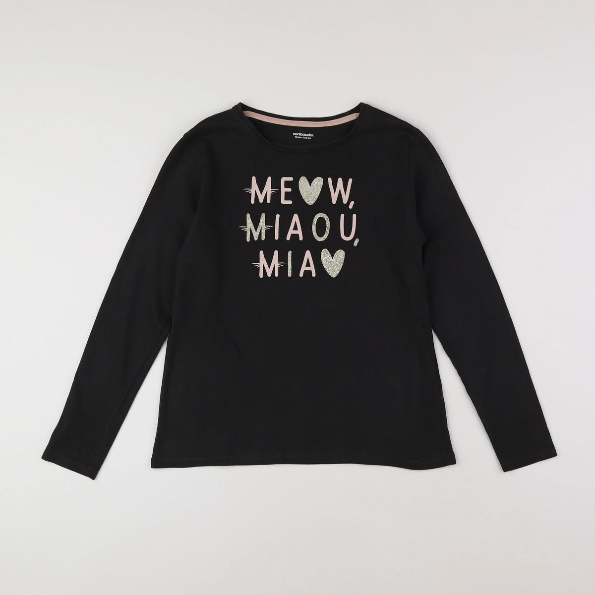 Vertbaudet - tee-shirt noir, or - 12 ans