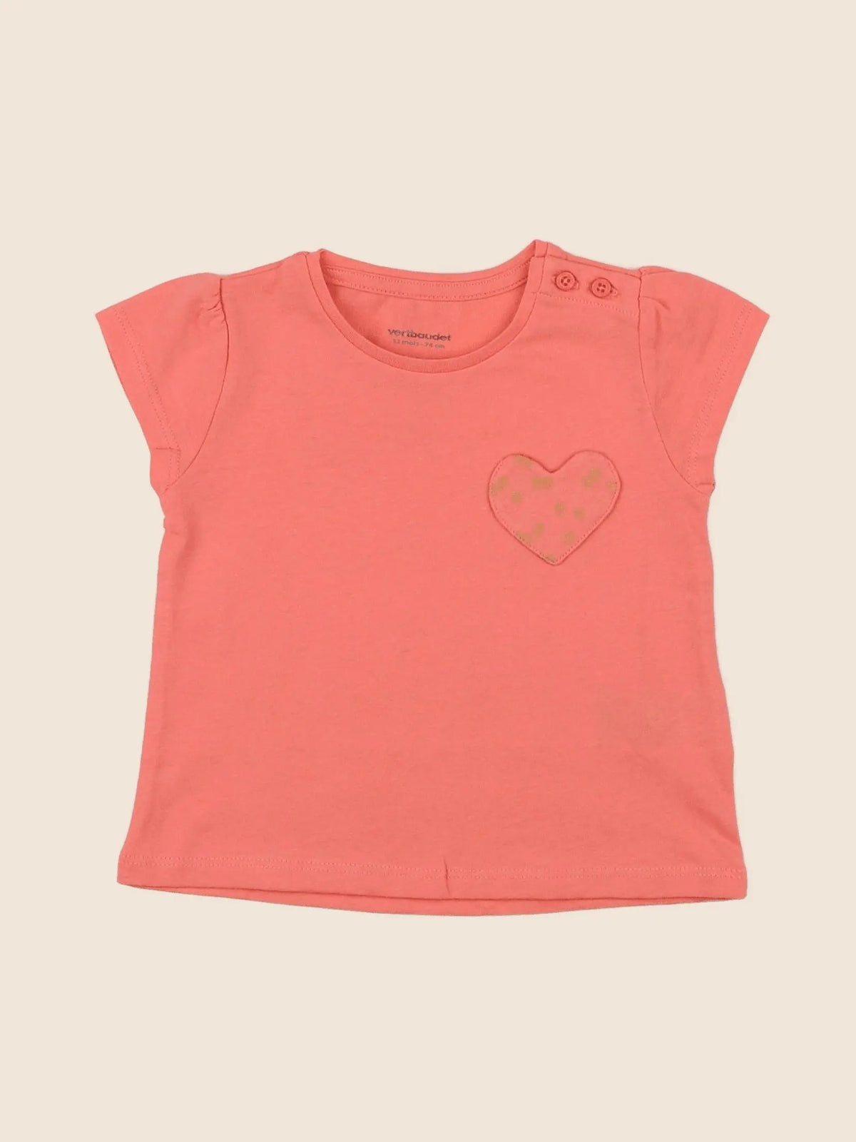 Vertbaudet - tee-shirt rose - 12 mois