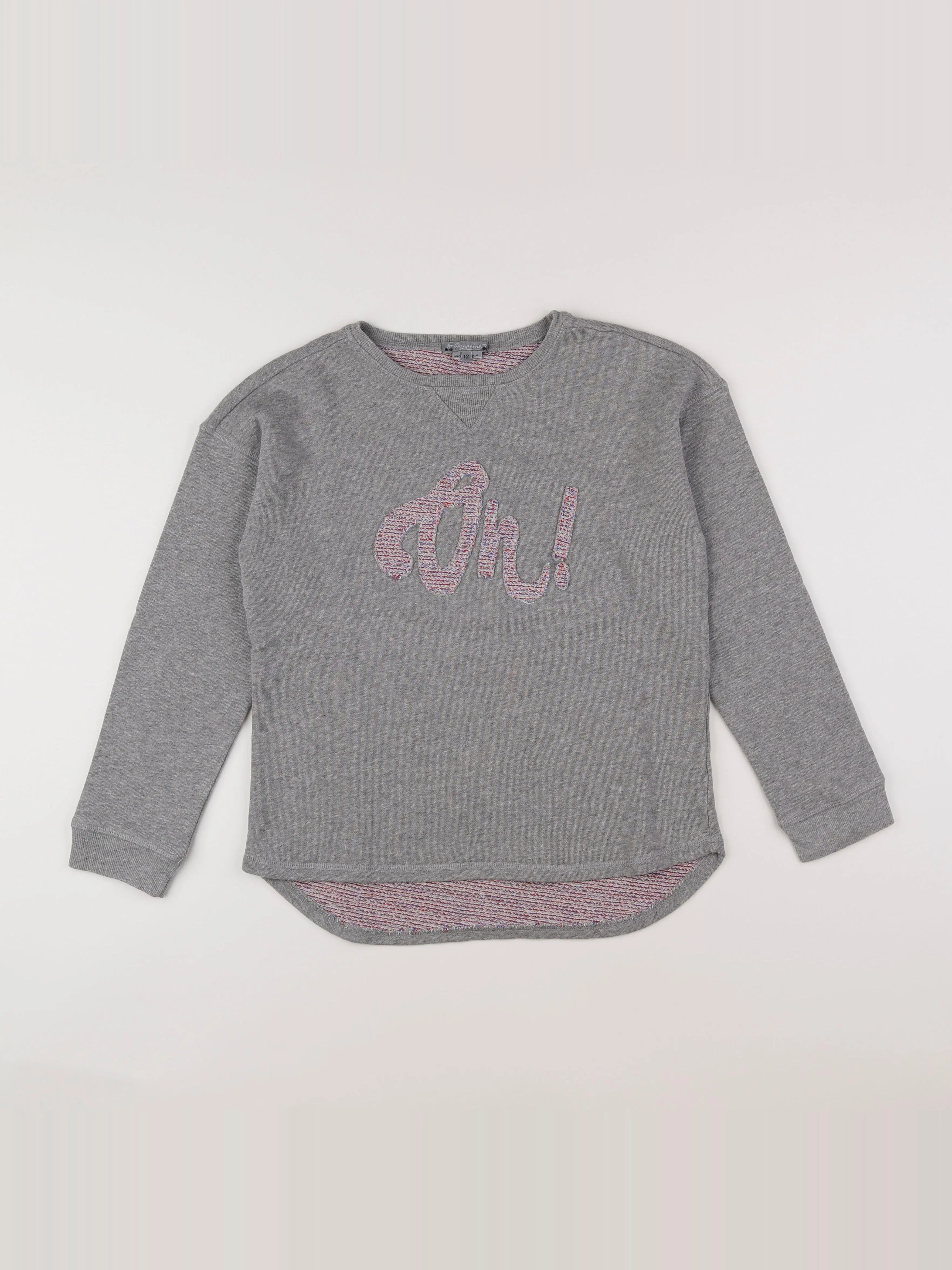 Bonpoint - sweat gris - 12 ans