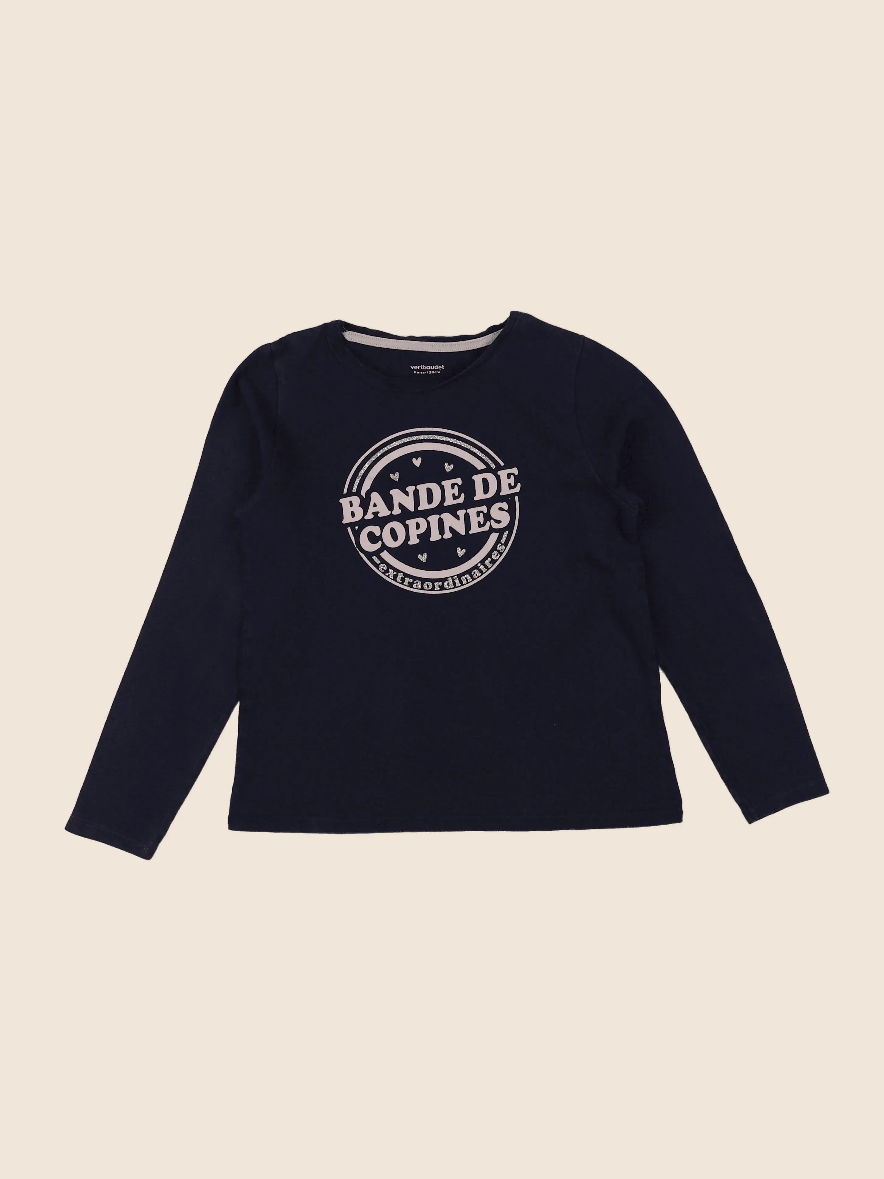 Vertbaudet - tee-shirt bleu - 8 ans