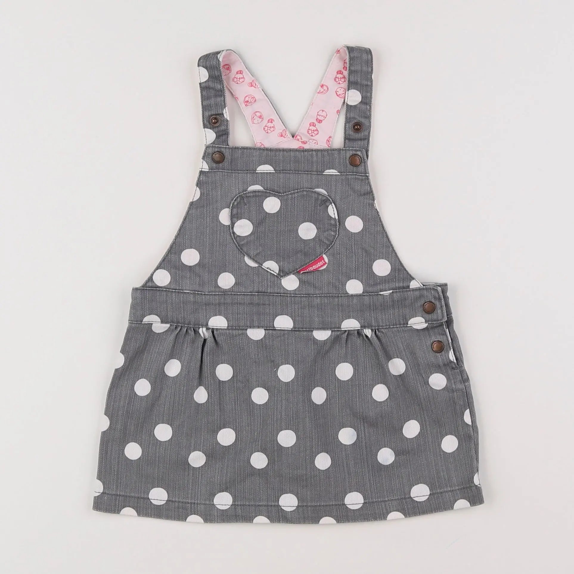 Vertbaudet - robe gris - 18 mois