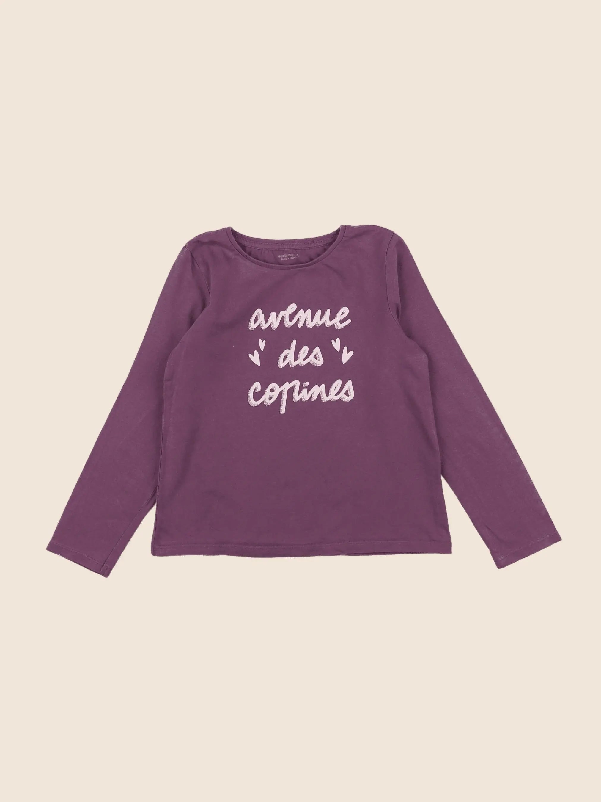 Vertbaudet - tee-shirt violet - 8 ans