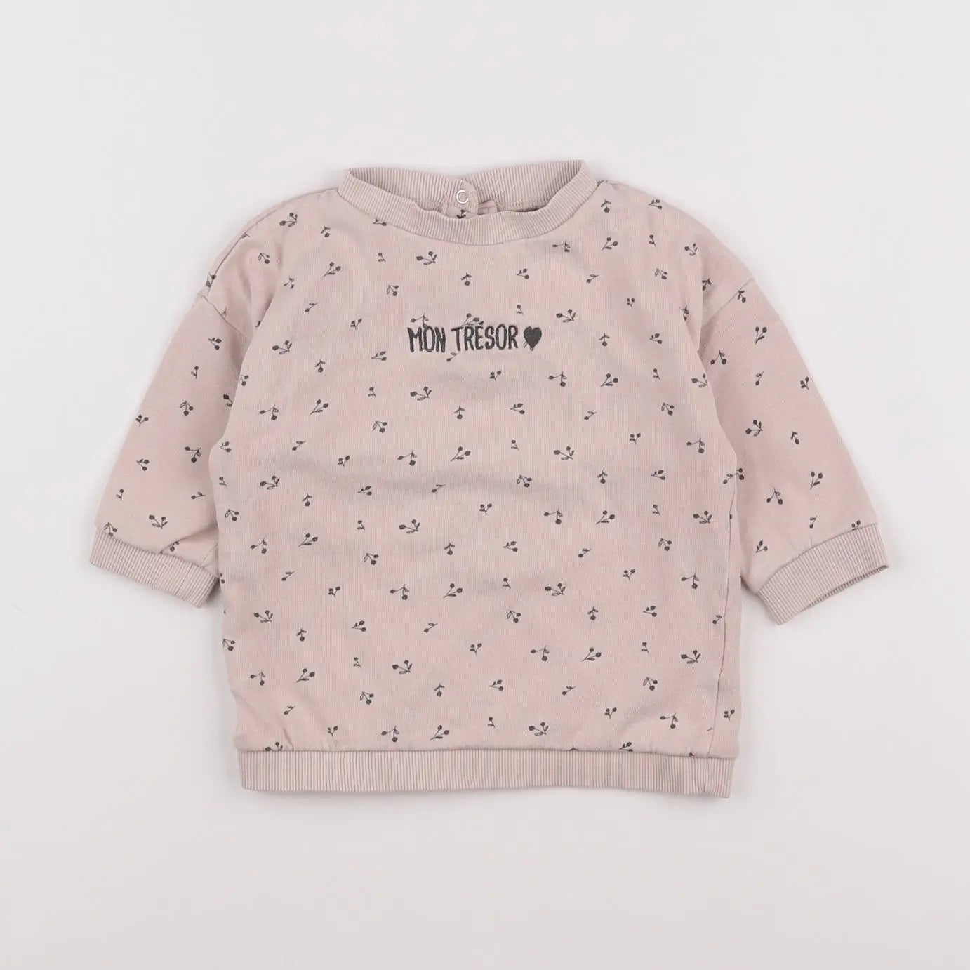 Vertbaudet - sweat rose - 12 mois