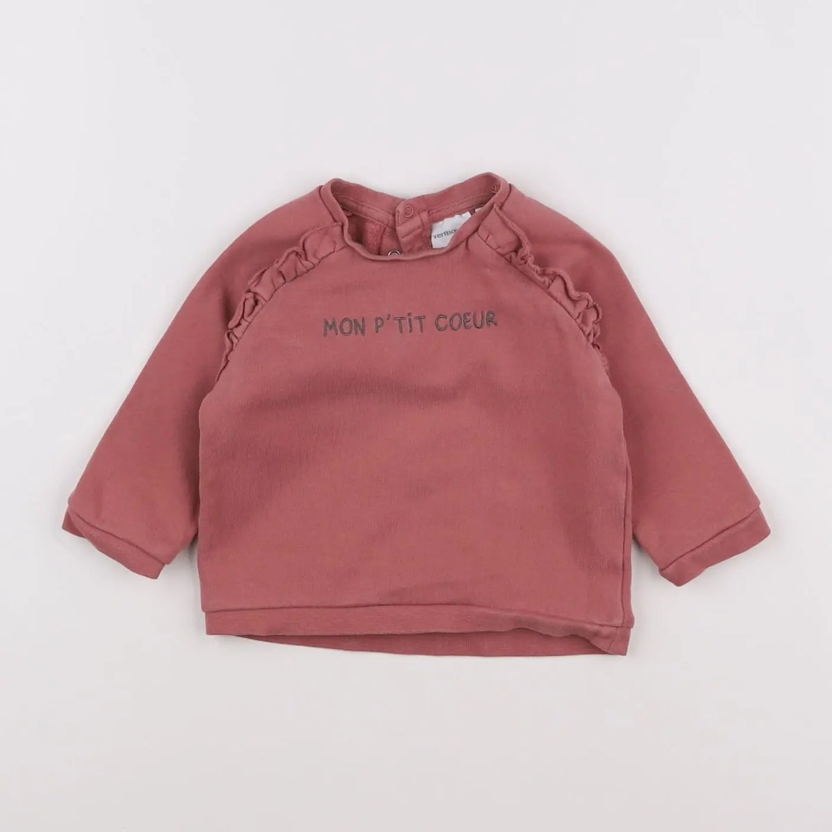 Vertbaudet - sweat rose - 12 mois