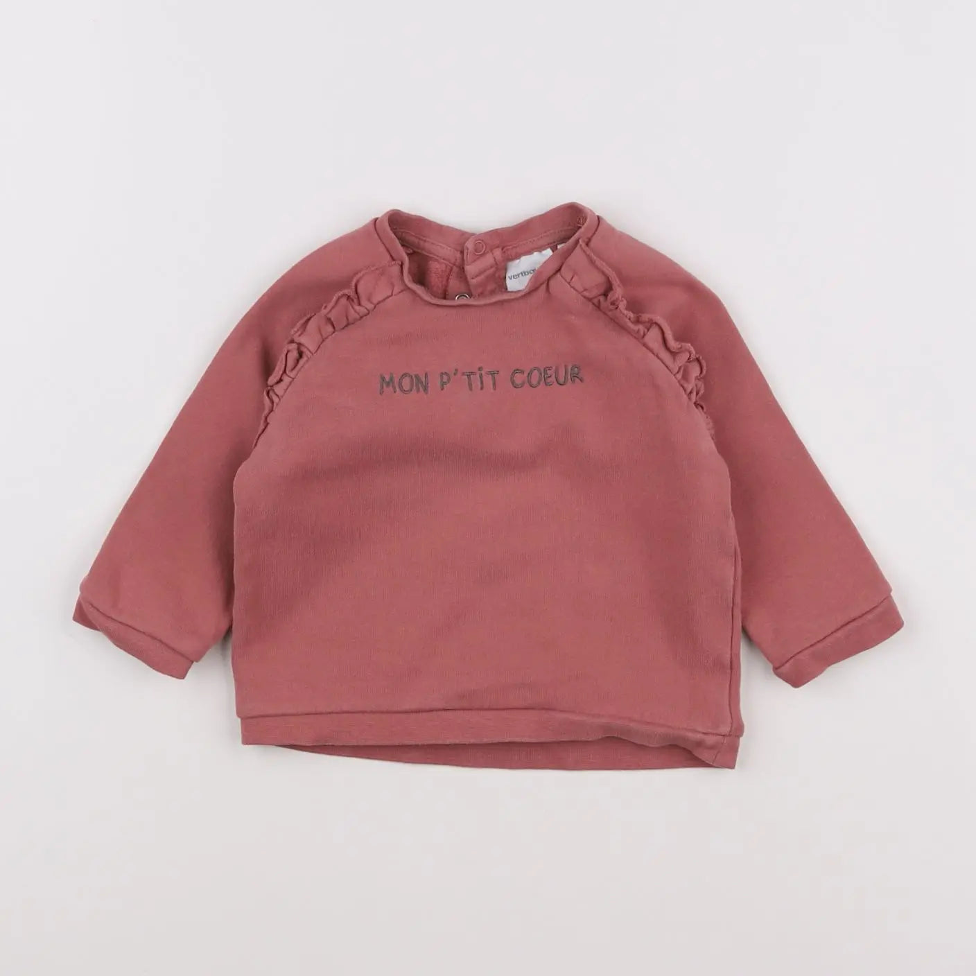 Vertbaudet - sweat rose - 12 mois