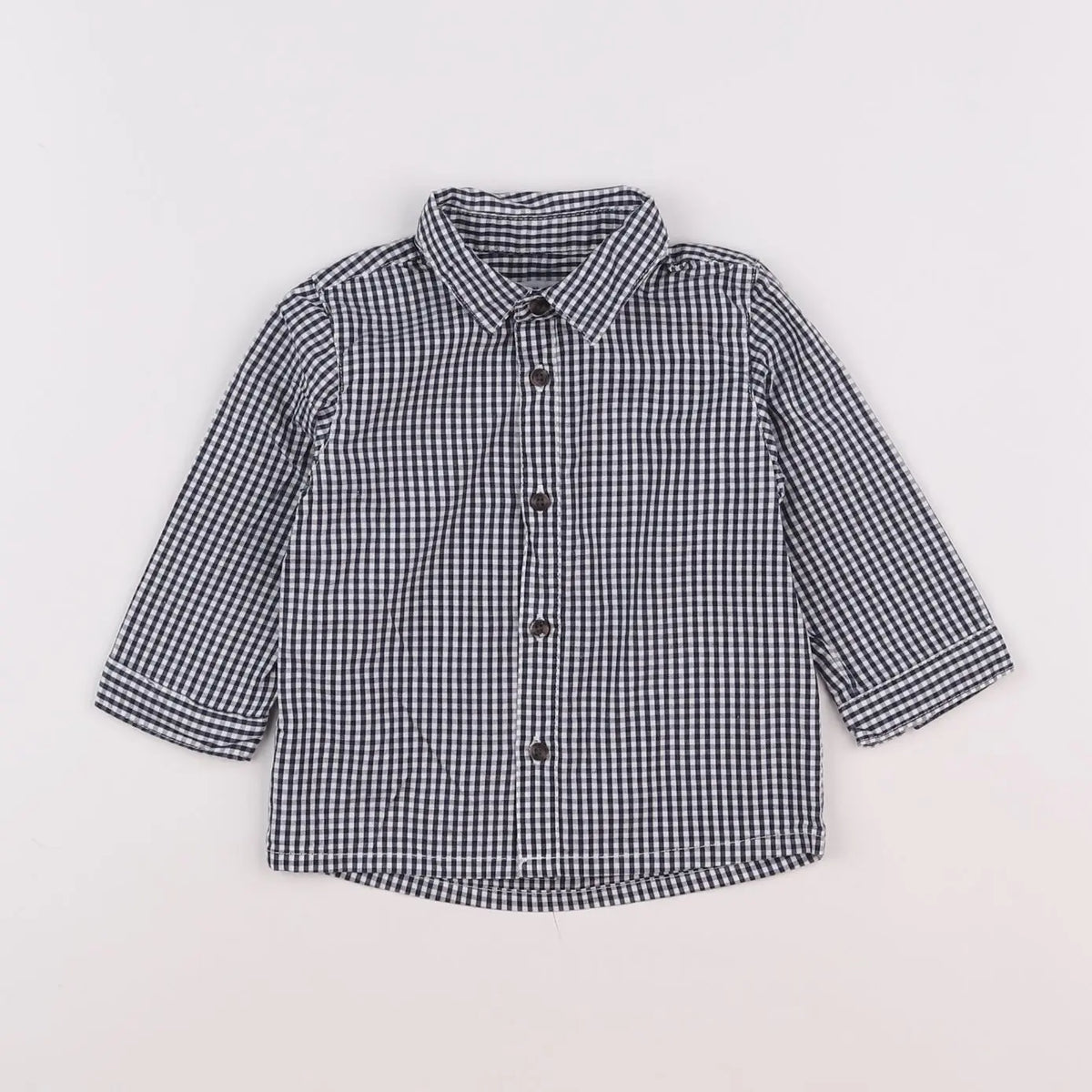 Vertbaudet - chemise blanc, bleu - 9 mois