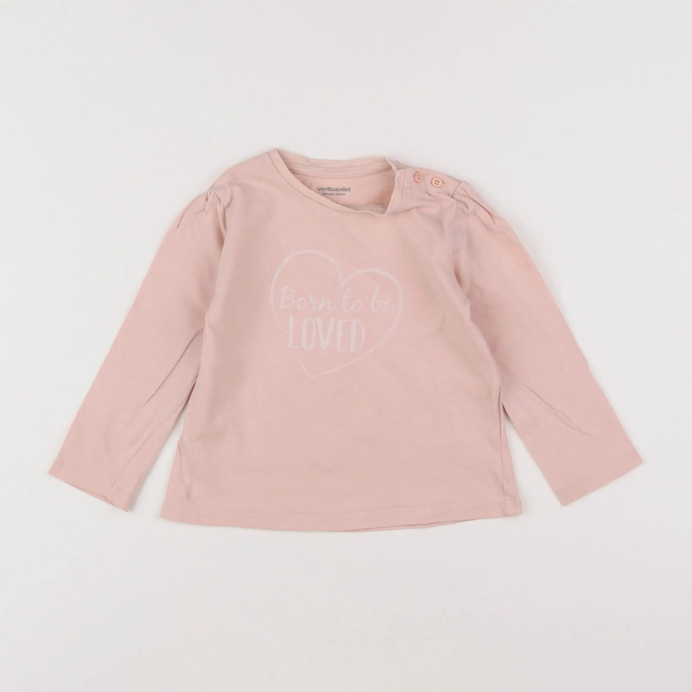 Vertbaudet - tee-shirt rose - 2 ans