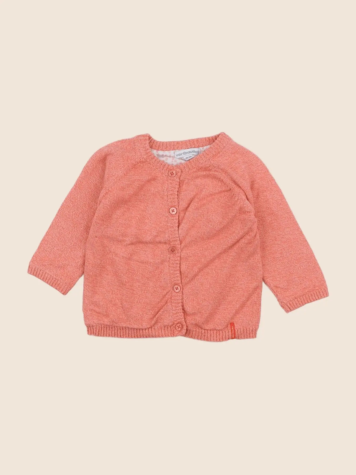 Vertbaudet - gilet orange - 6 mois