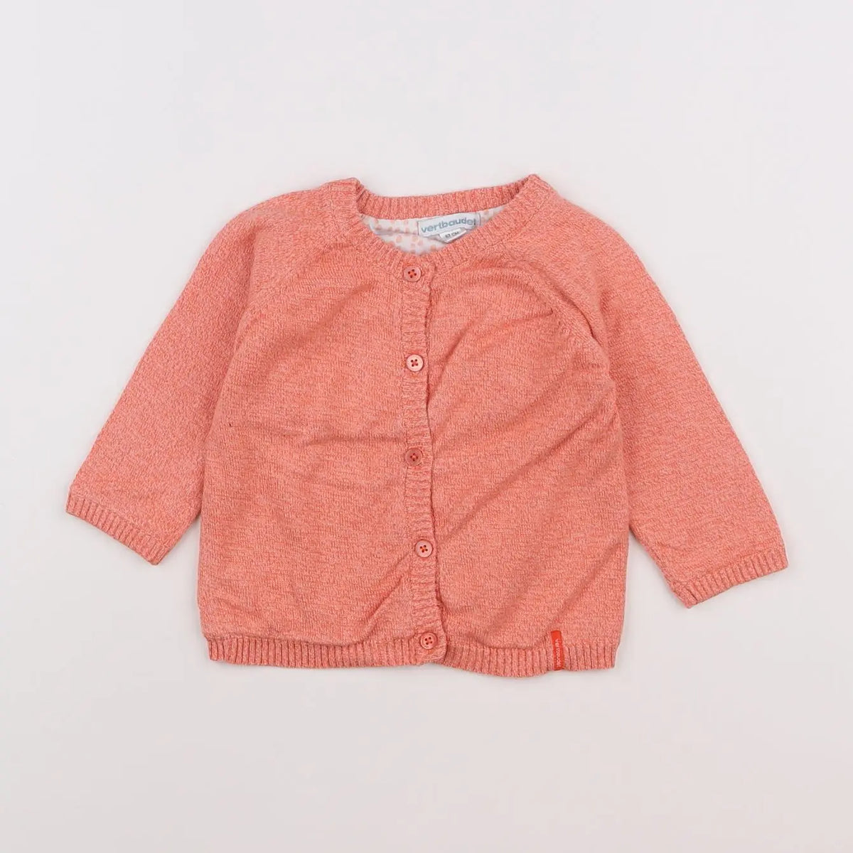 Vertbaudet - gilet orange - 6 mois
